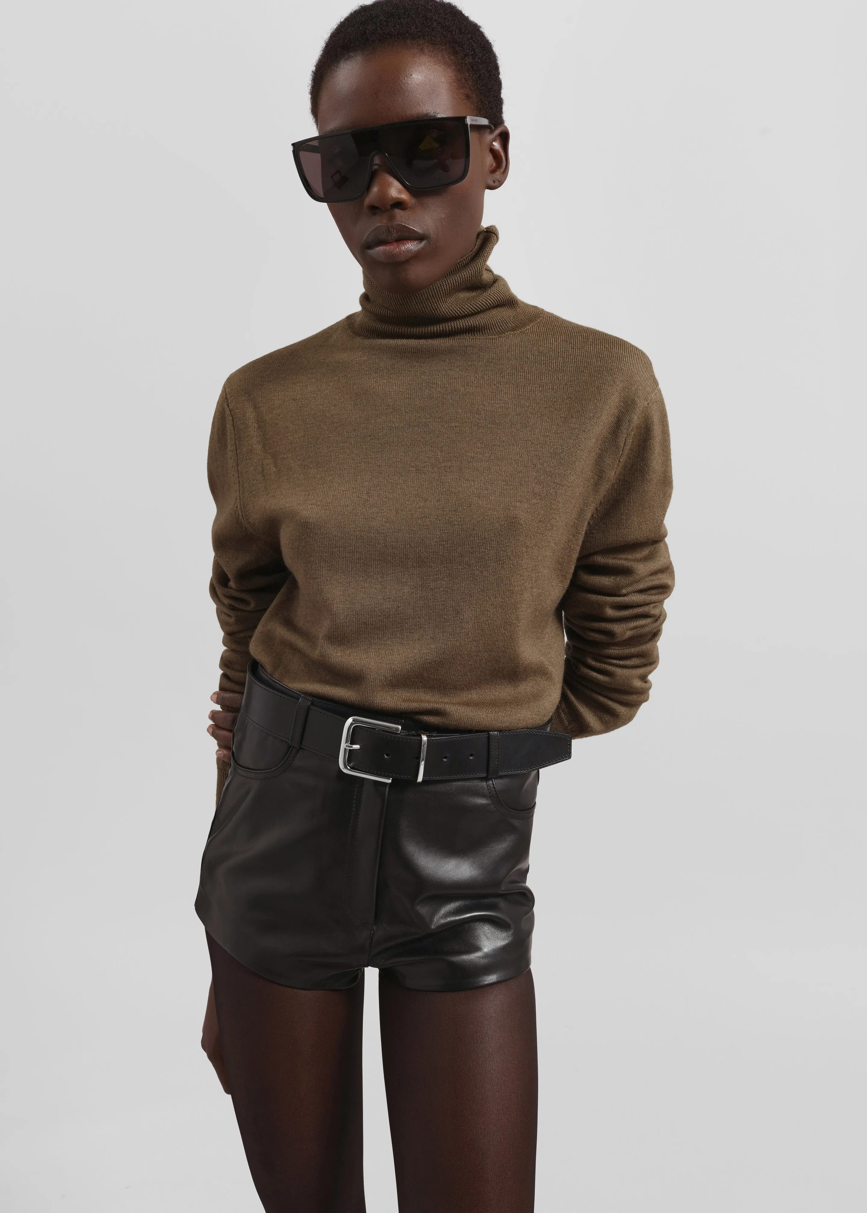 Sarno Leather Belt - Black/Silver sold by Frankie Shop product image thumbnail 2