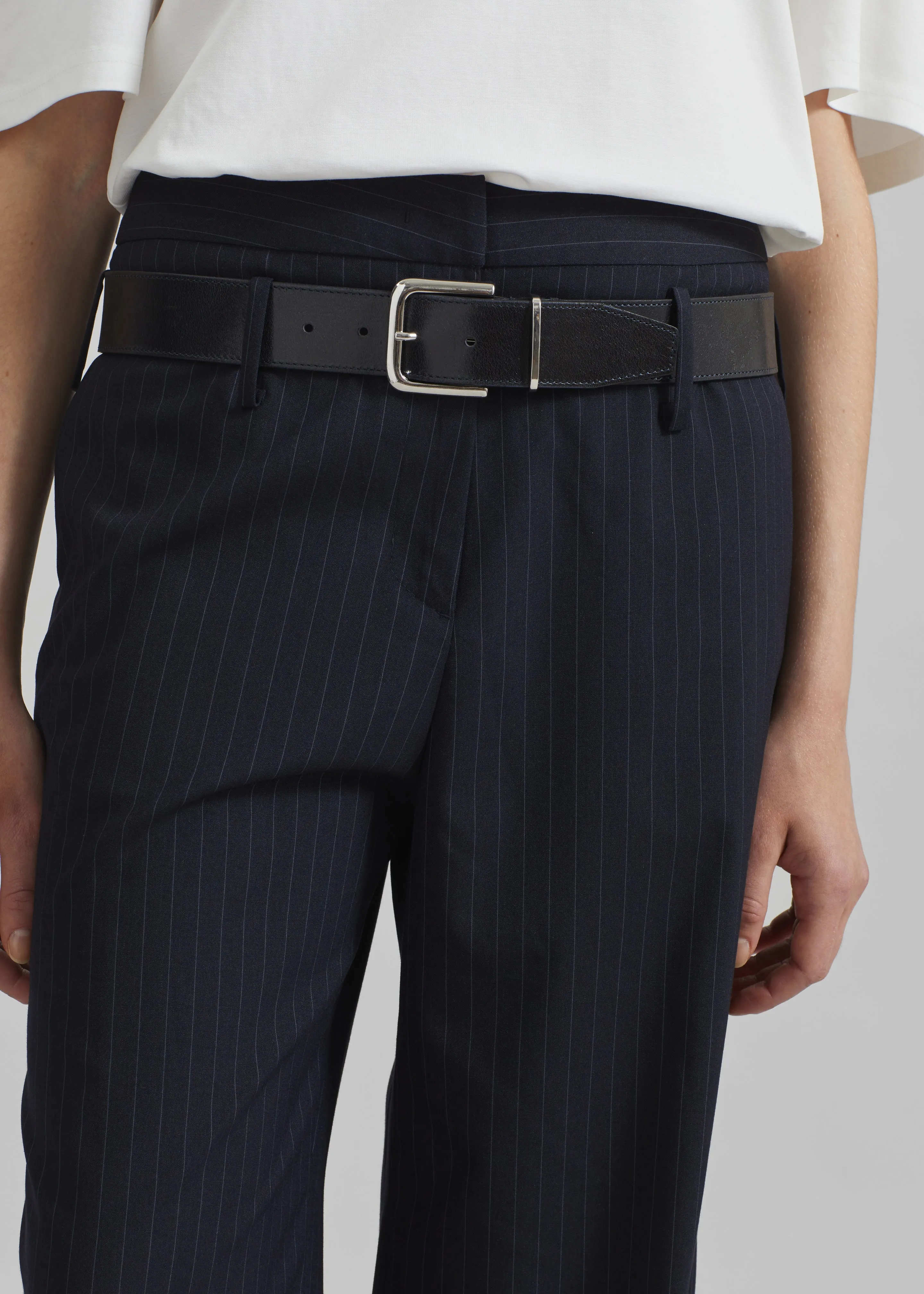 Sarno Leather Belt - Black/Silver sold by Frankie Shop product image thumbnail 4