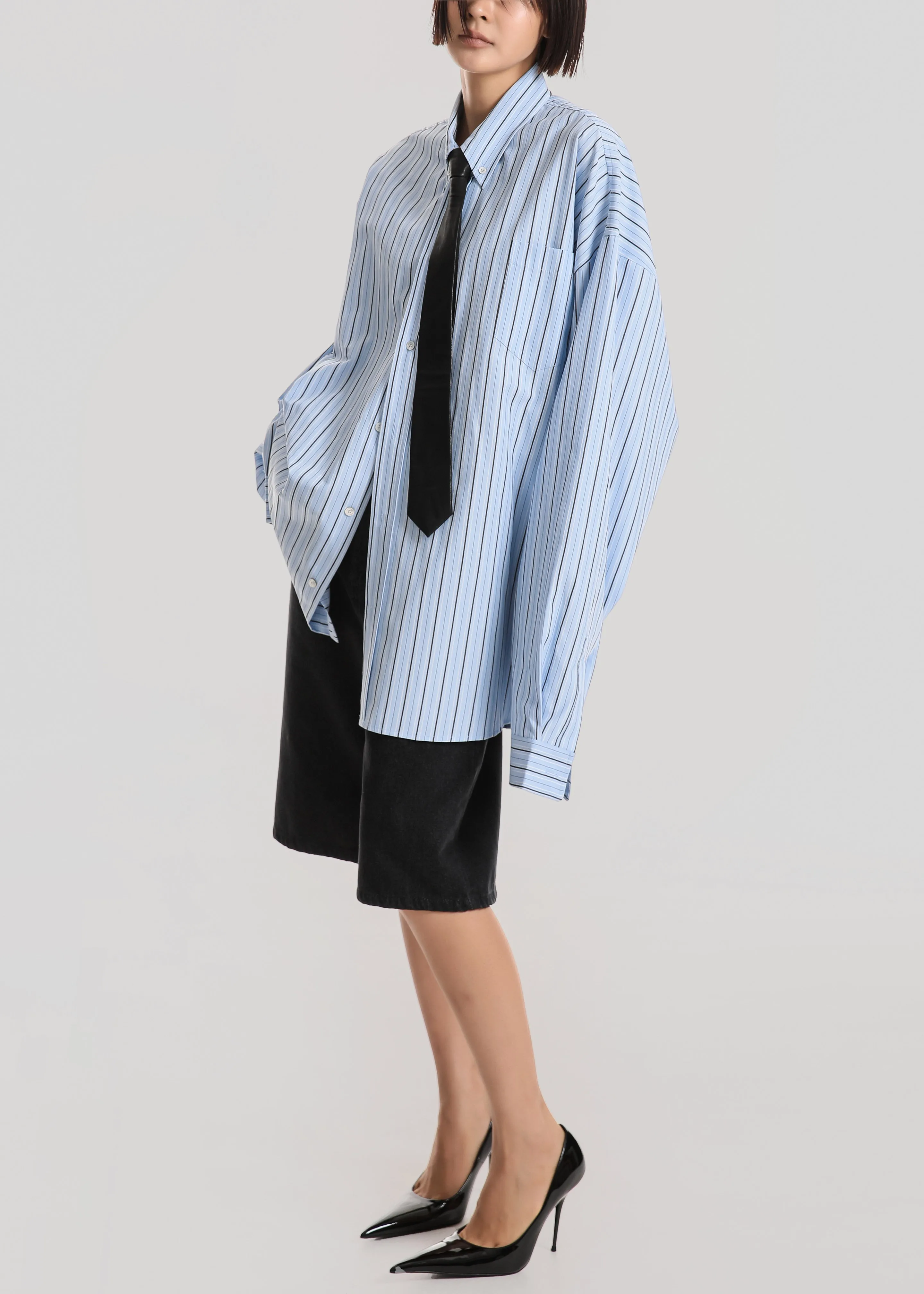 Drimna Shirt - Blue Stripe sold by Frankie Shop product image thumbnail 4