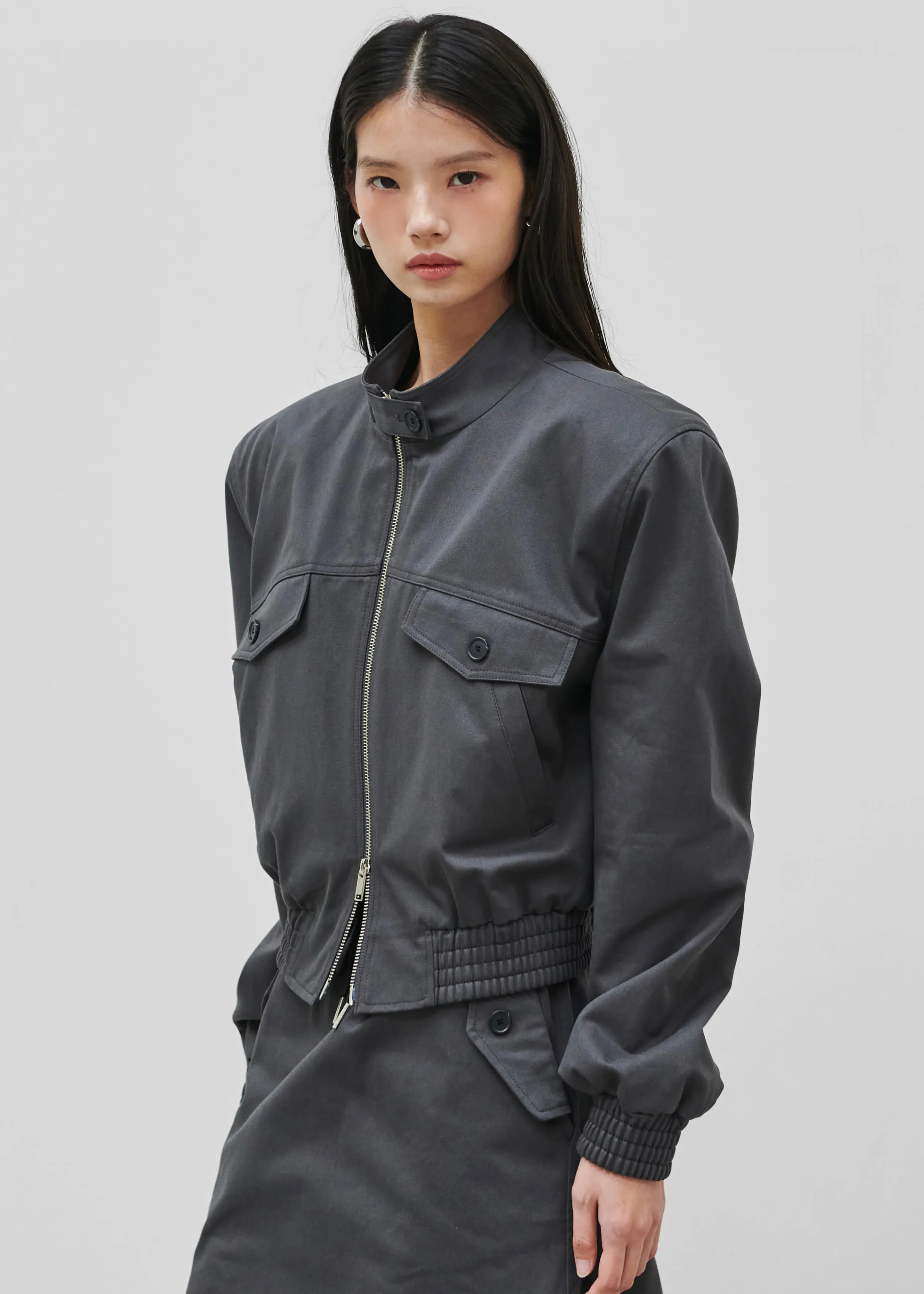 Cobain Padded Cropped Bomber - Charcoal sold by Frankie Shop product image thumbnail 4