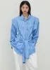 Heaton Double-Sleeve Padded Shirt - Blue/White Stripe sold by Frankie Shop
