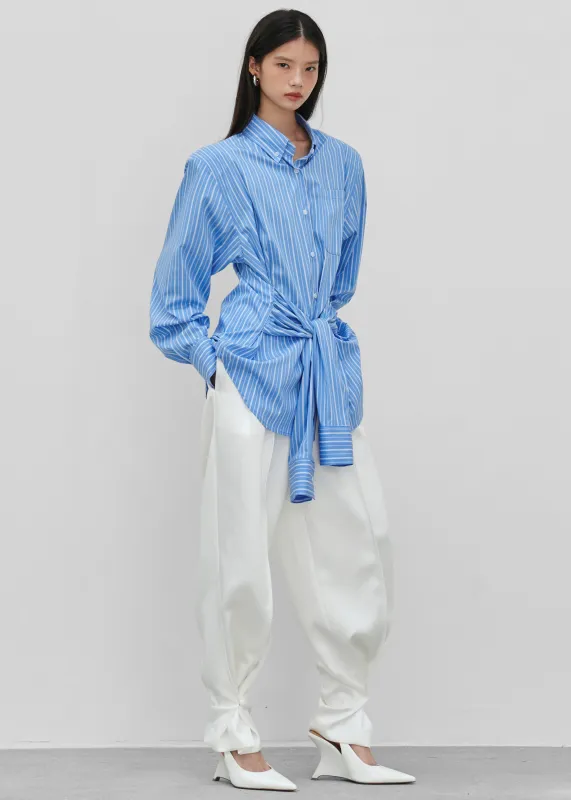 Heaton Double-Sleeve Padded Shirt - Blue/White Stripe sold by Frankie Shop