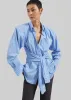 Heaton Double-Sleeve Padded Shirt - Blue/White Stripe sold by Frankie Shop