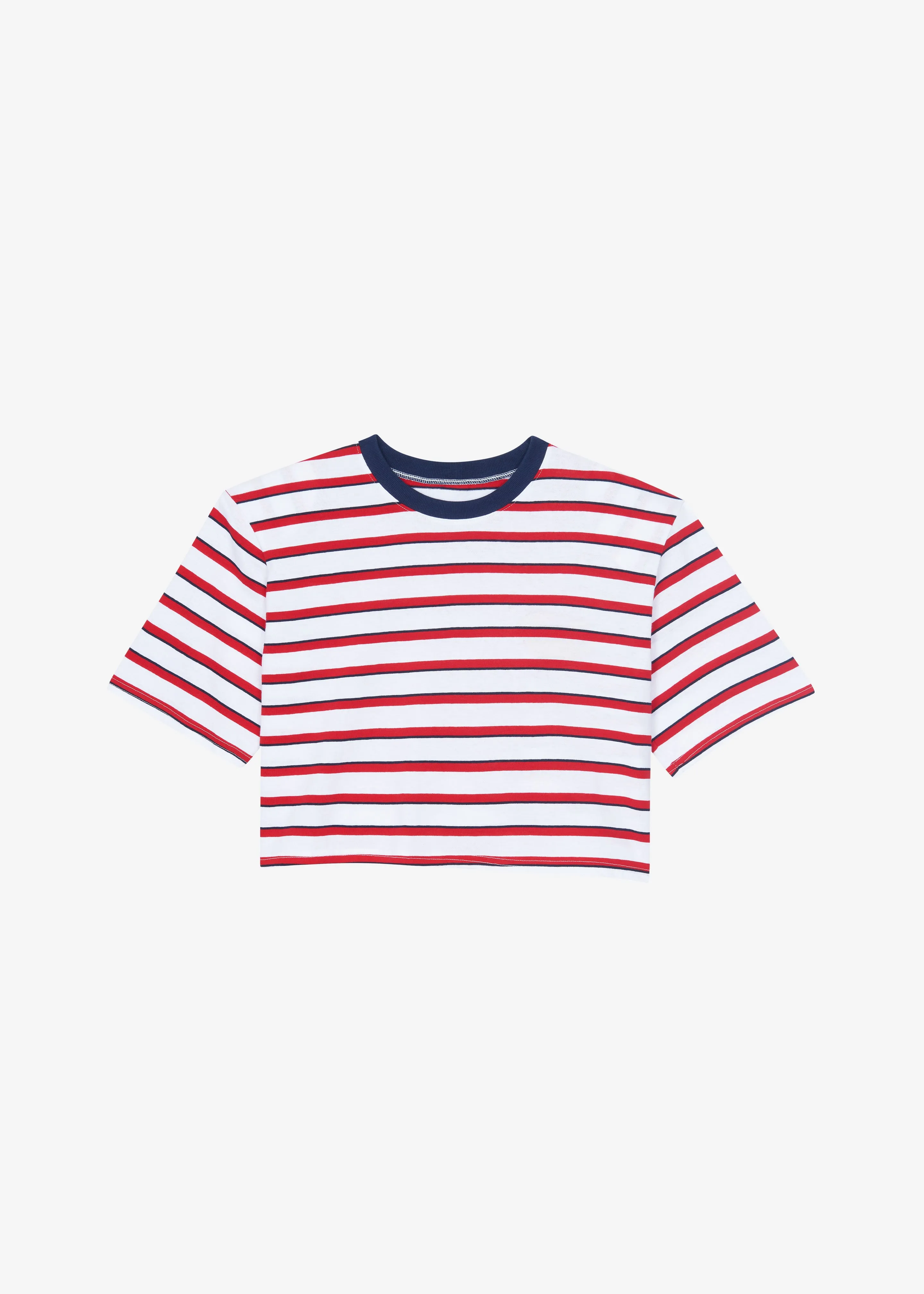 Viseu Cropped Tee - White/Red Stripe sold by Frankie Shop product image thumbnail 5