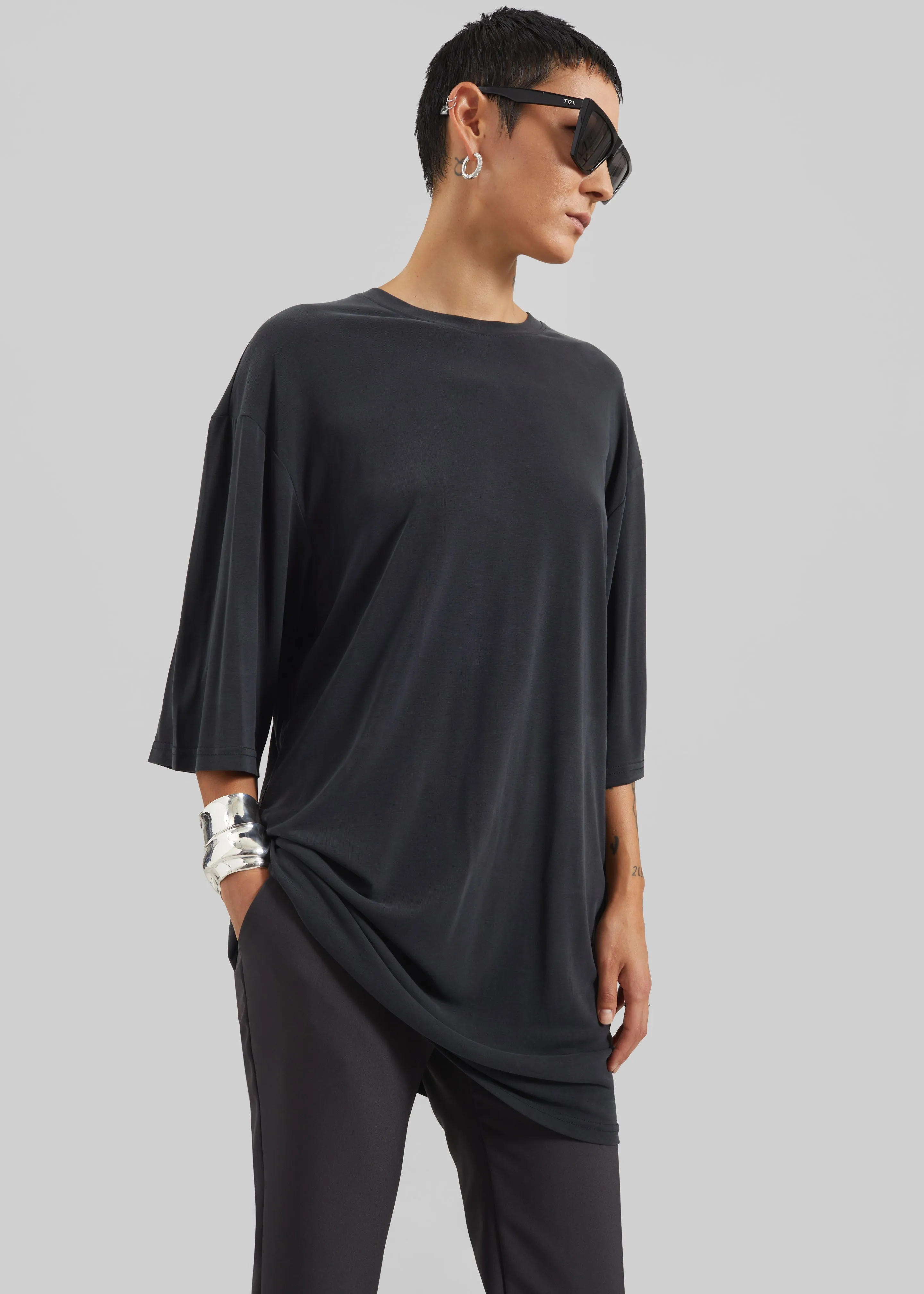 Oberon Soft Oversized T-Shirt - Black sold by Frankie Shop product image thumbnail 2