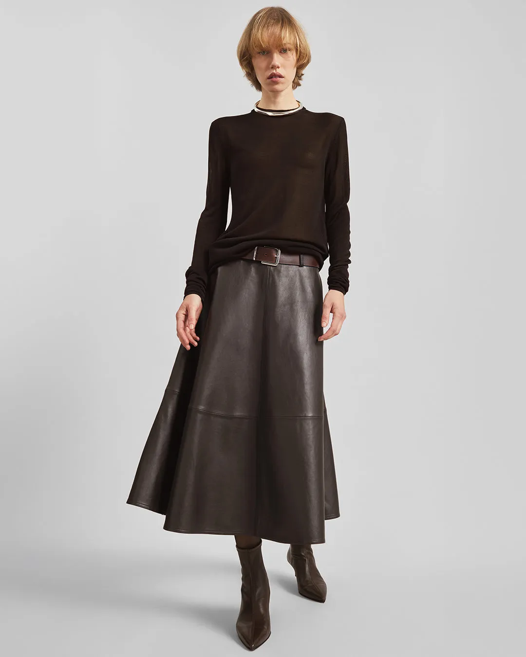 Sarno Leather Belt - Brown/Silver sold by Frankie Shop product image thumbnail 4