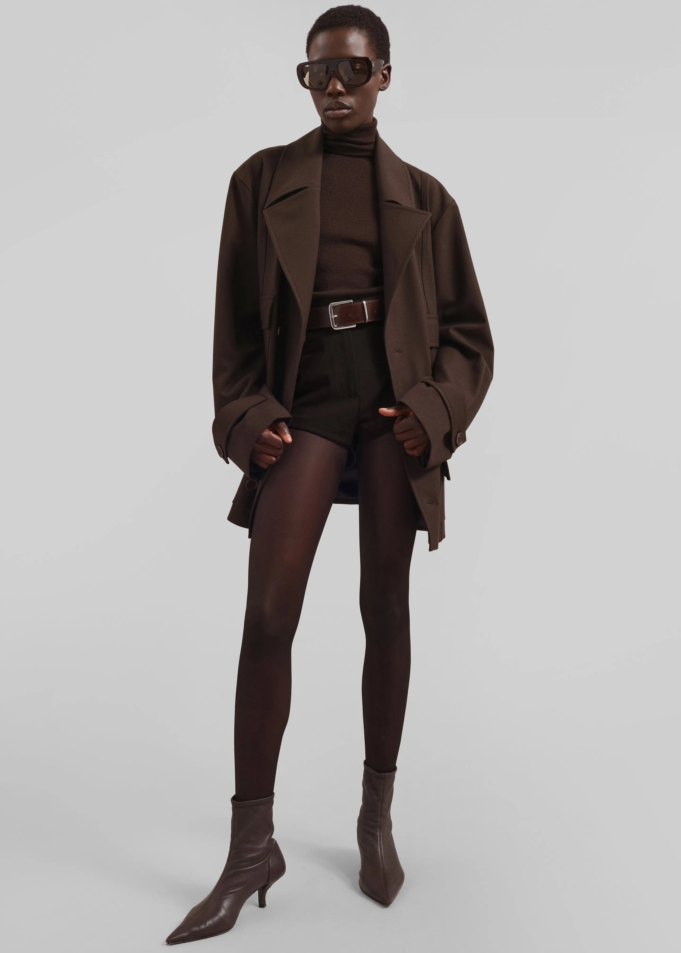 Sarno Leather Belt - Brown/Silver sold by Frankie Shop product image thumbnail 3