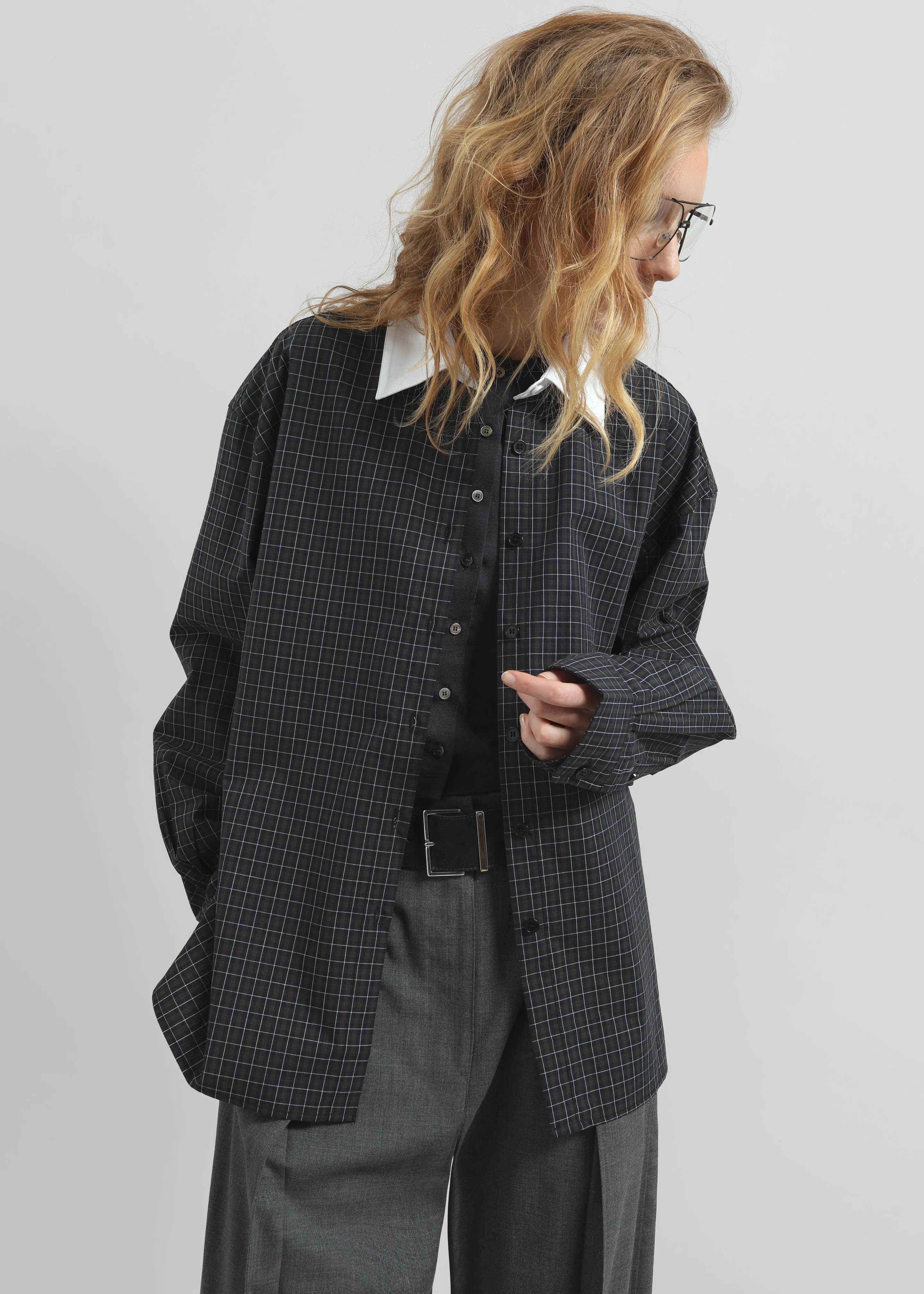 Hylan Checked Shirt - Dark Grey sold by Frankie Shop product image thumbnail 3
