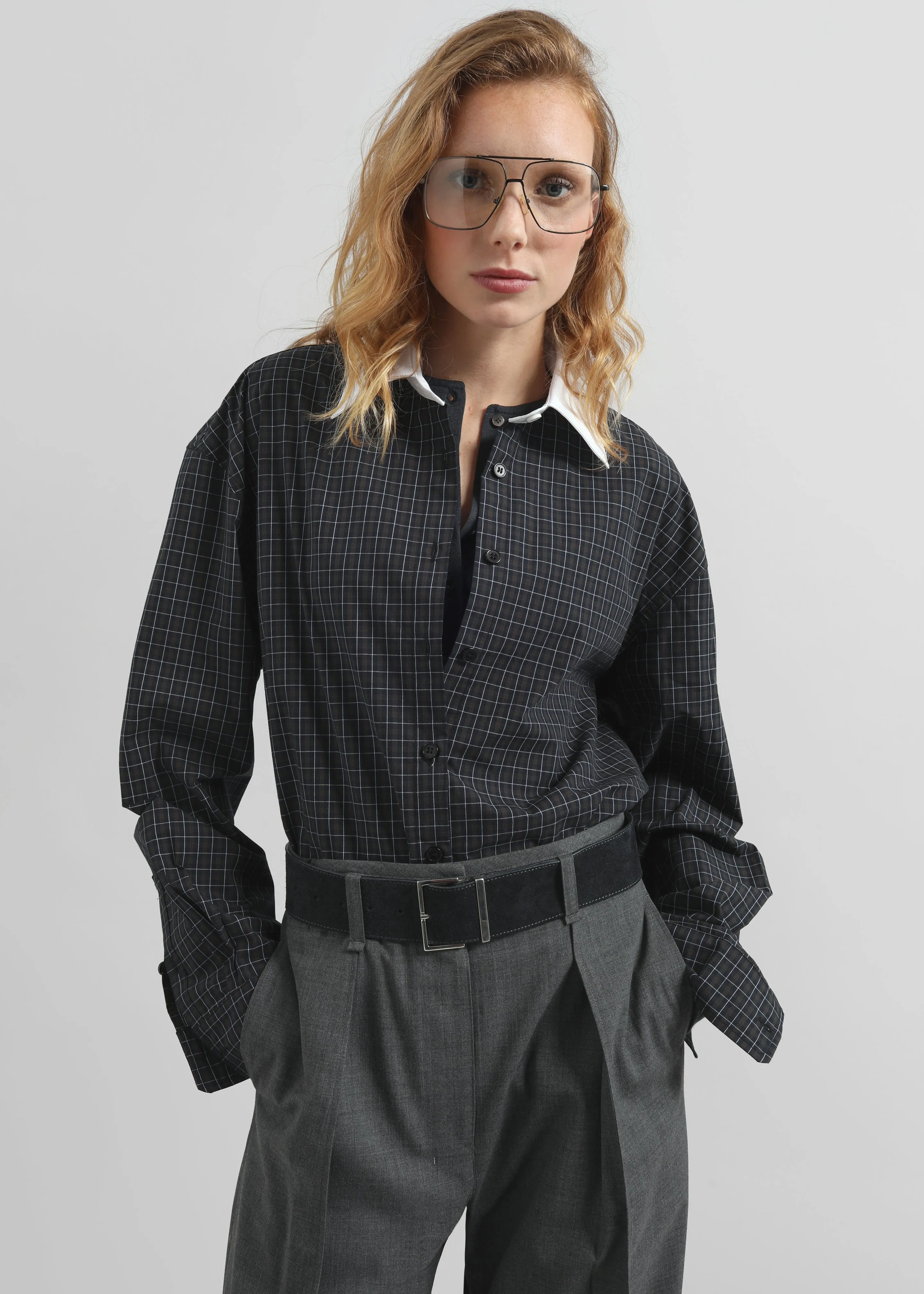 Hylan Checked Shirt - Dark Grey sold by Frankie Shop product image thumbnail 4