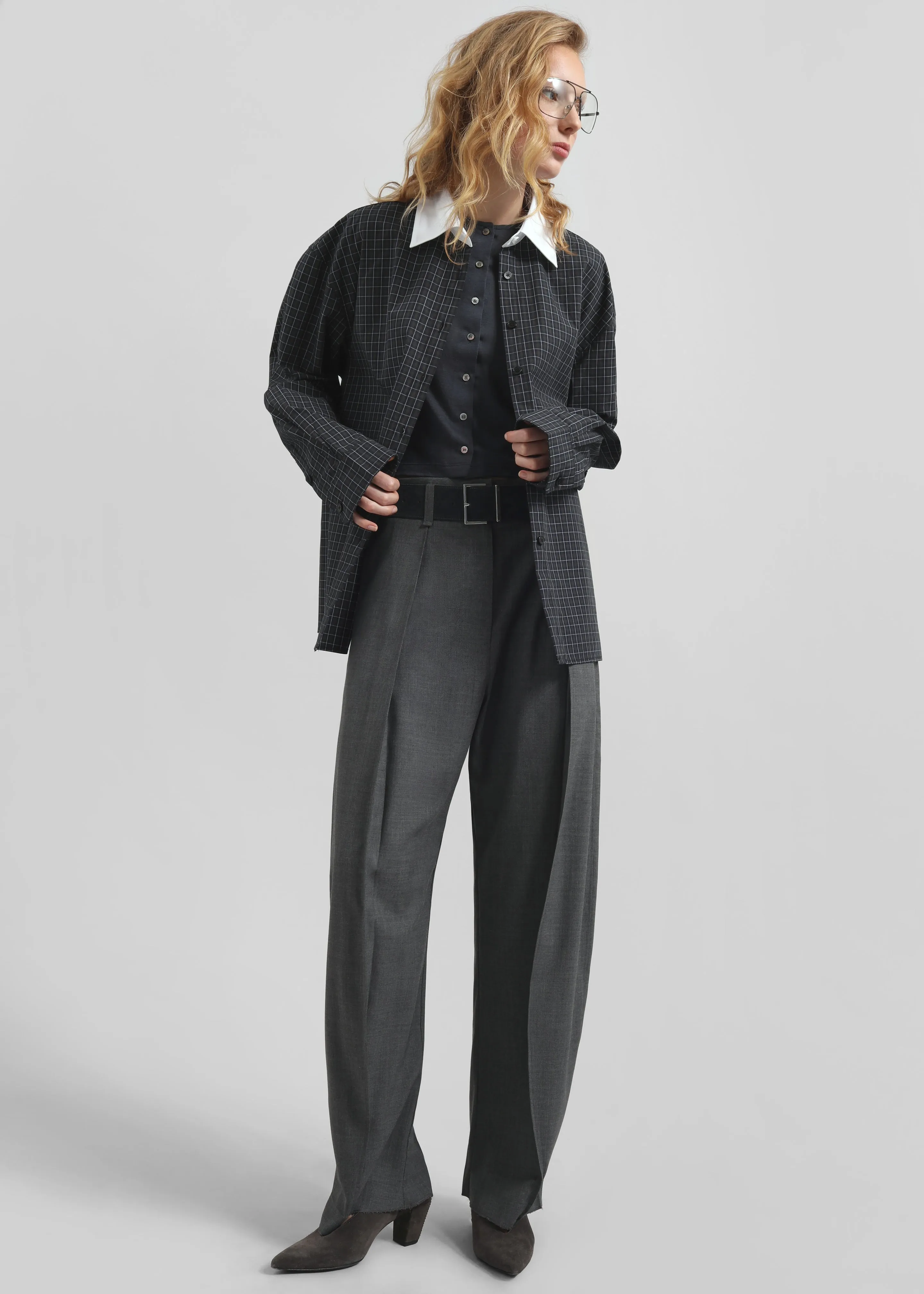 Hylan Checked Shirt - Dark Grey sold by Frankie Shop product image thumbnail 5