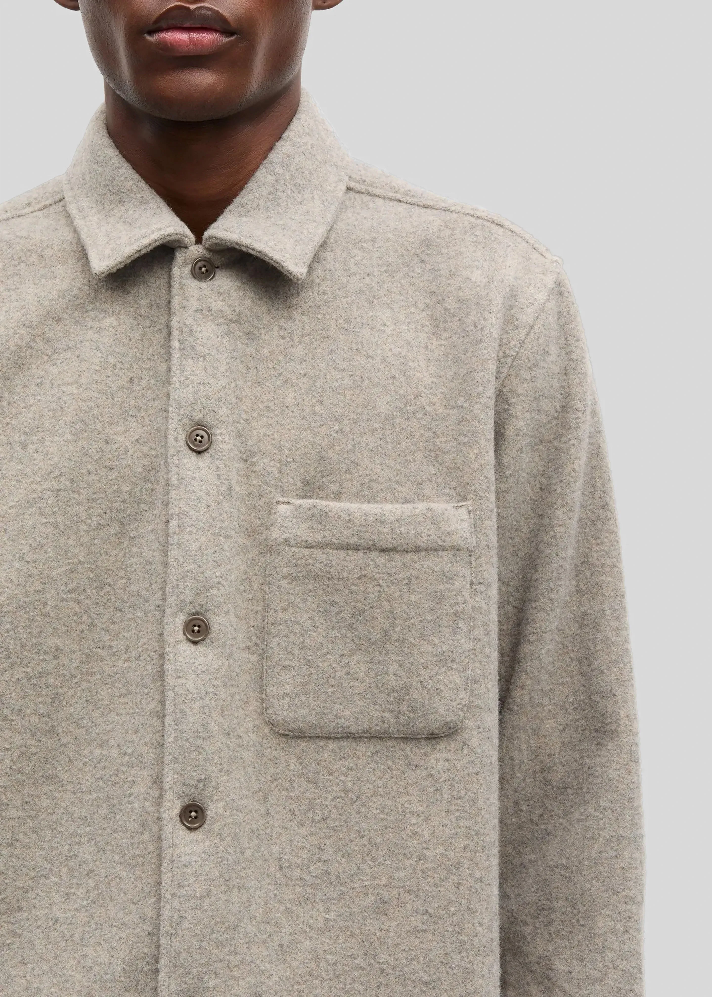 Samsøe Samsøe Sadamon JJ Overshirt - Elephant Skin sold by Frankie Shop product image thumbnail 2