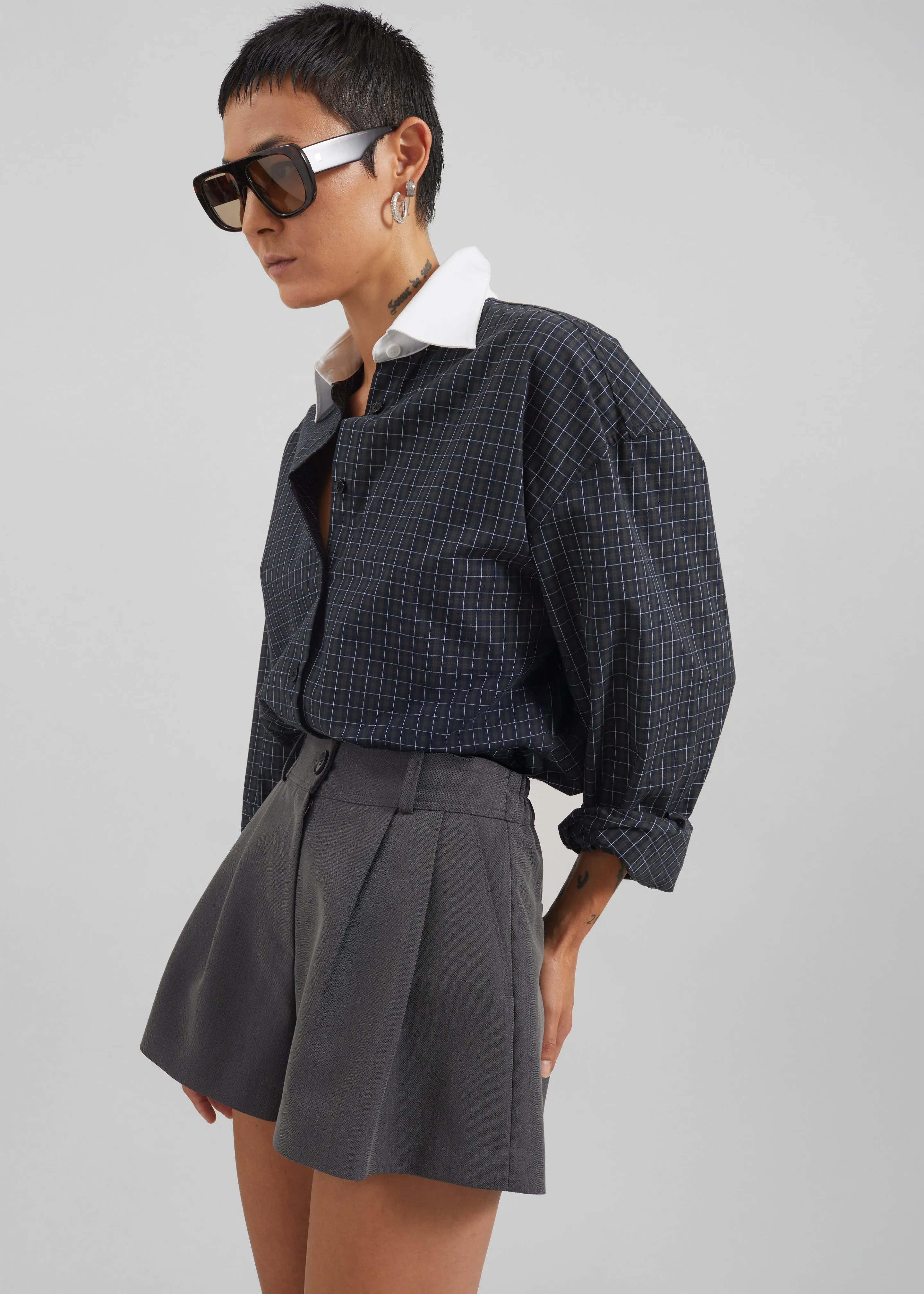 Kinsley Mini Shorts - Grey sold by Frankie Shop