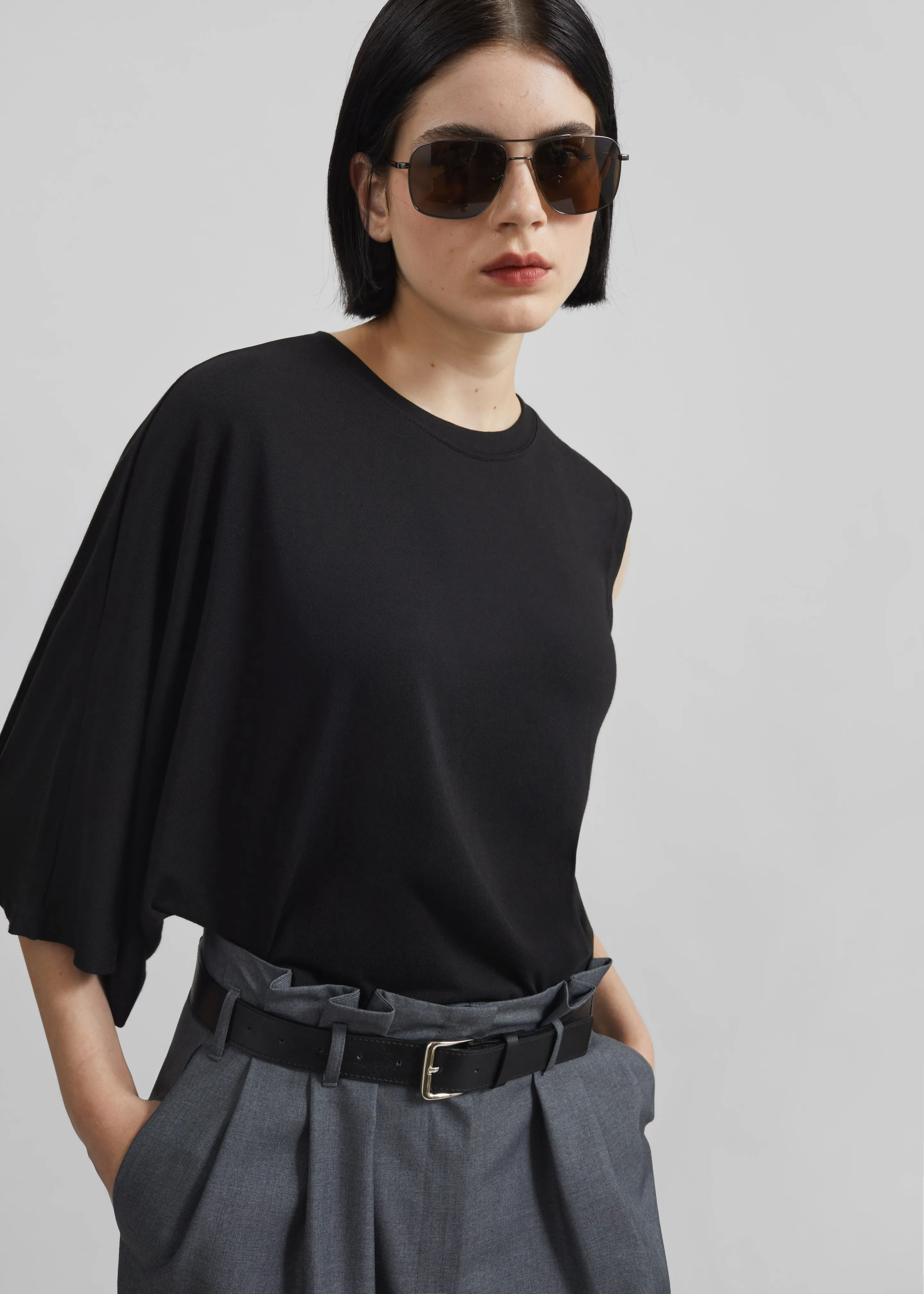 Ismere One-Sleeve Asymmetric Top - Black sold by Frankie Shop product image thumbnail 5