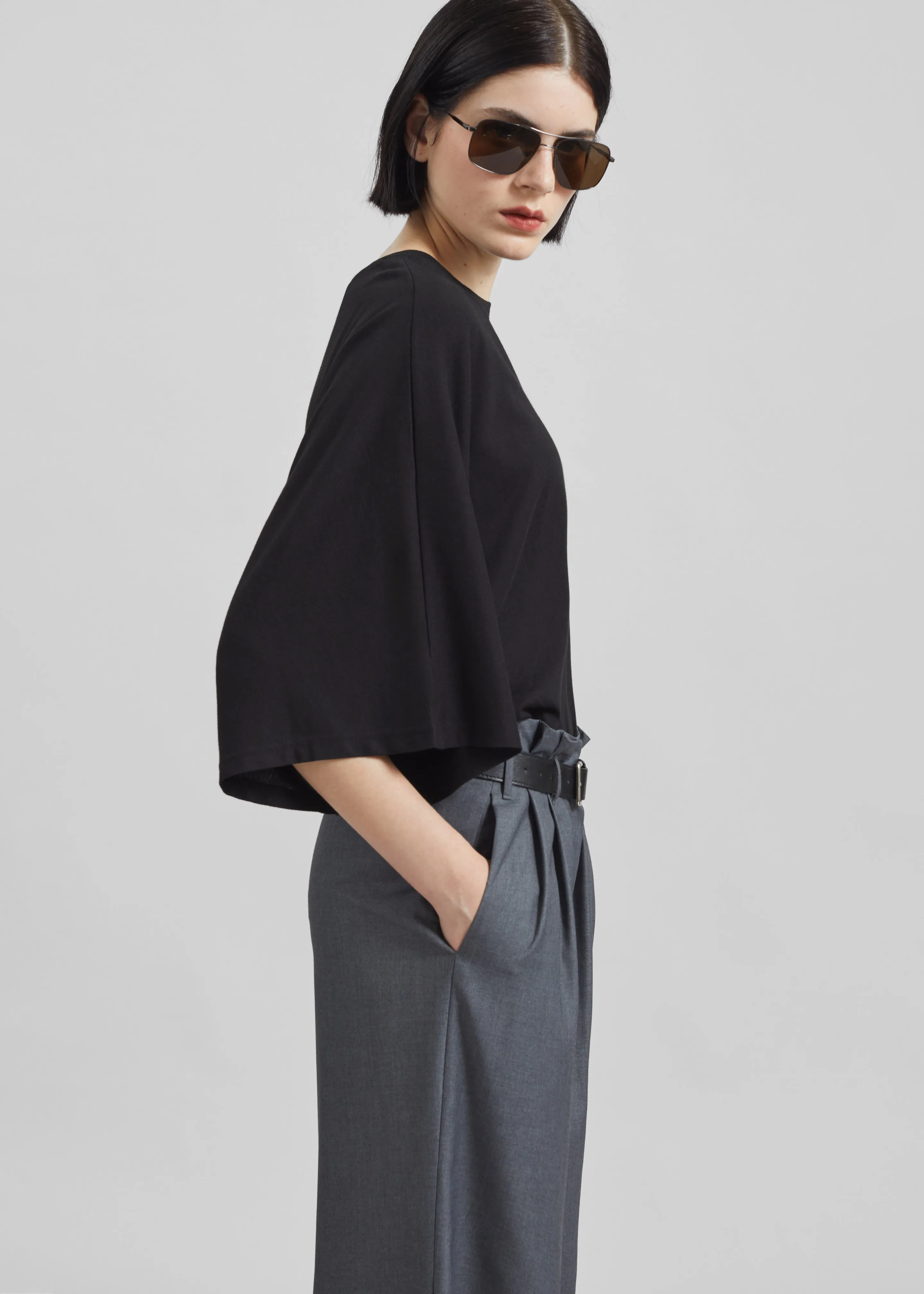 Ismere One-Sleeve Asymmetric Top - Black sold by Frankie Shop product image thumbnail 4
