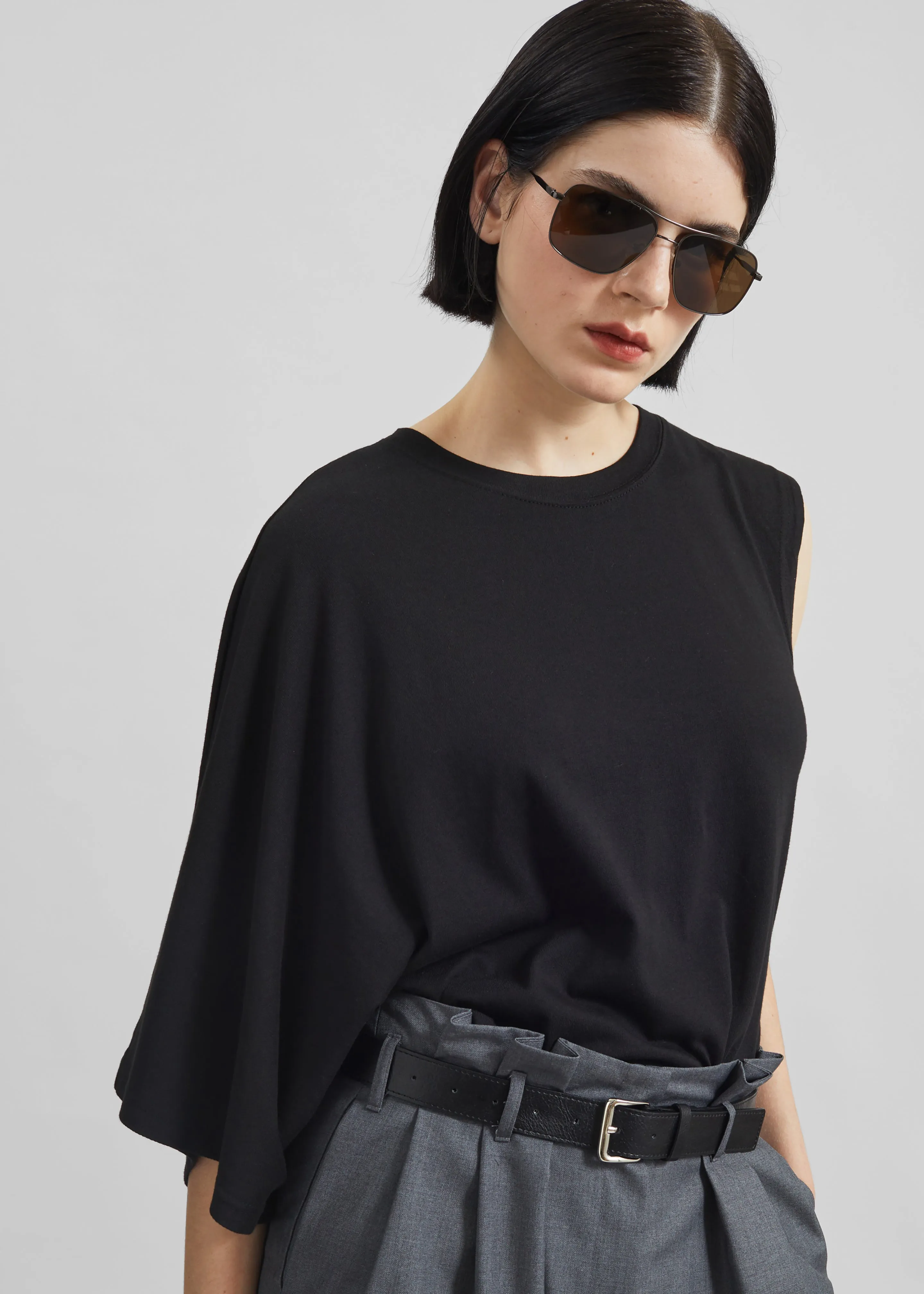 Ismere One-Sleeve Asymmetric Top - Black sold by Frankie Shop product image thumbnail 3