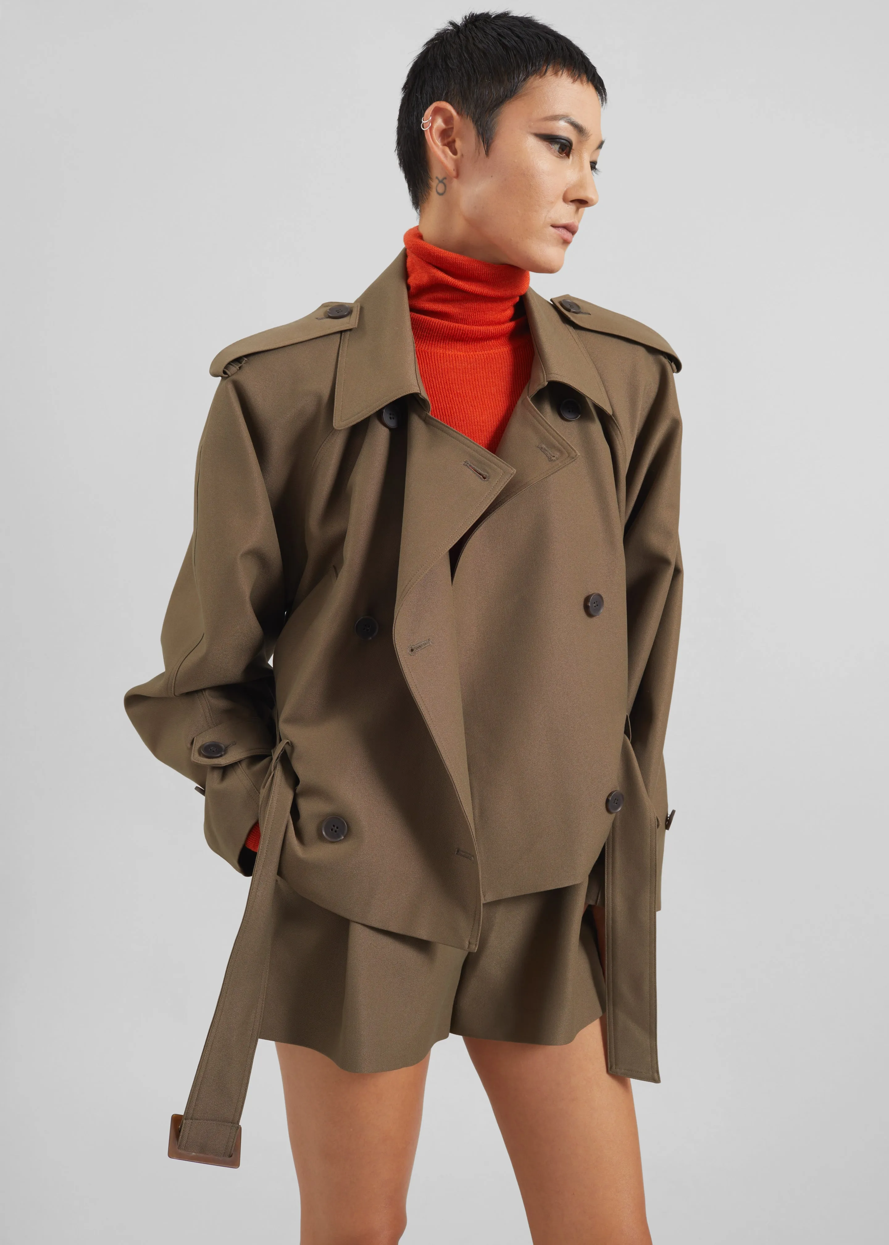 Kinsley Cropped Trench Jacket - Brown sold by Frankie Shop product image thumbnail 2