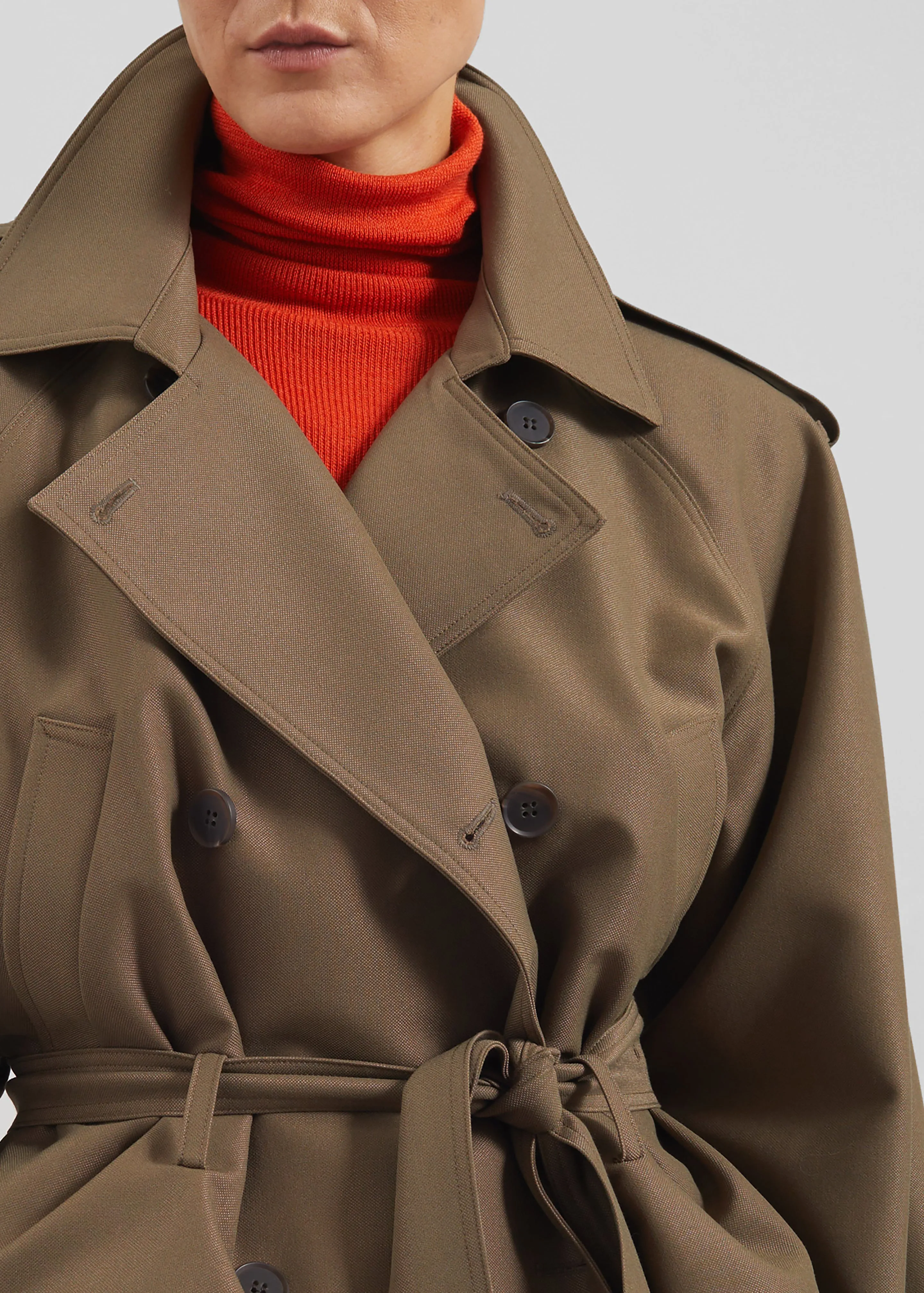 Kinsley Cropped Trench Jacket - Brown sold by Frankie Shop product image thumbnail 5