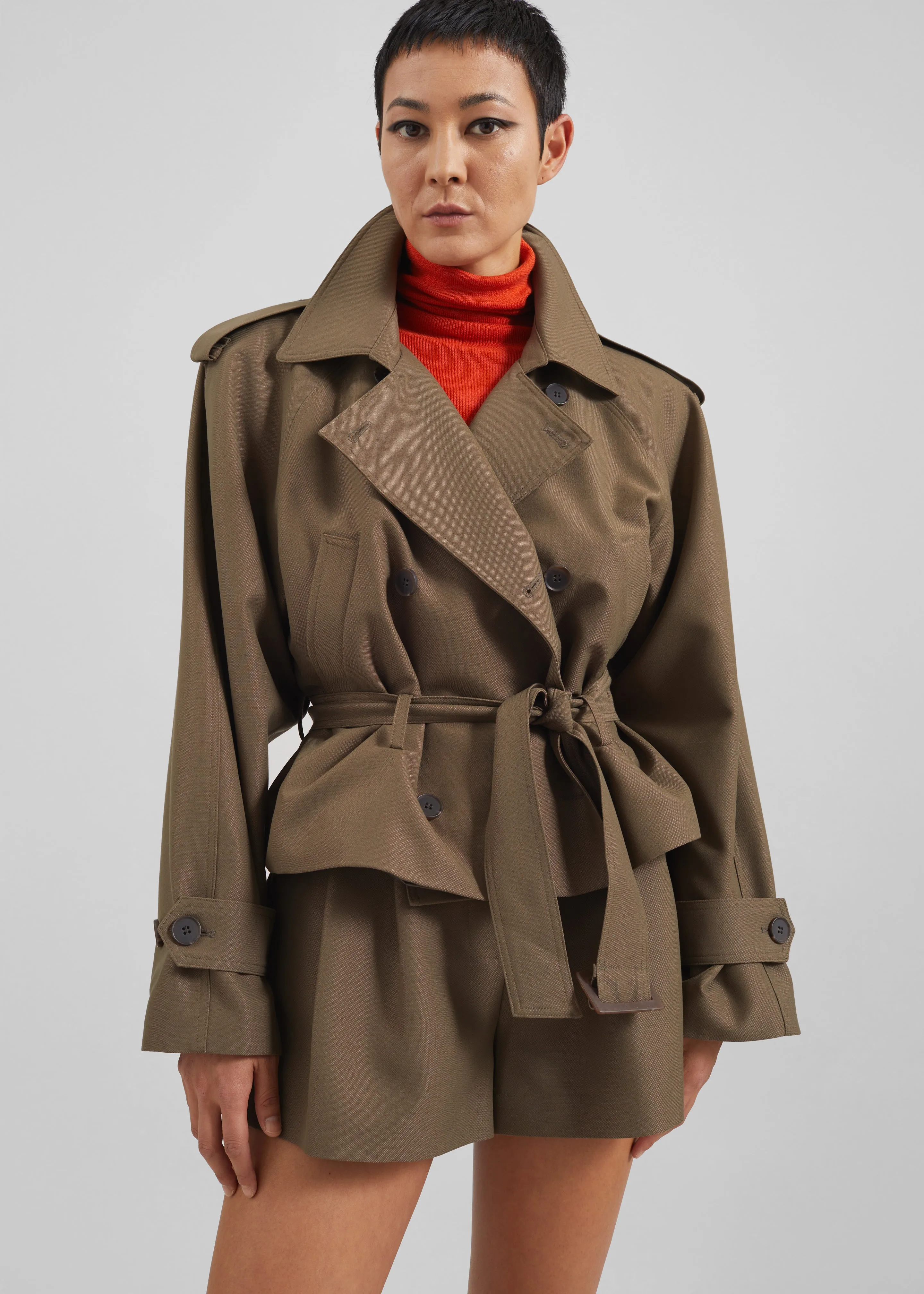 Kinsley Cropped Trench Jacket - Brown sold by Frankie Shop product image thumbnail 4