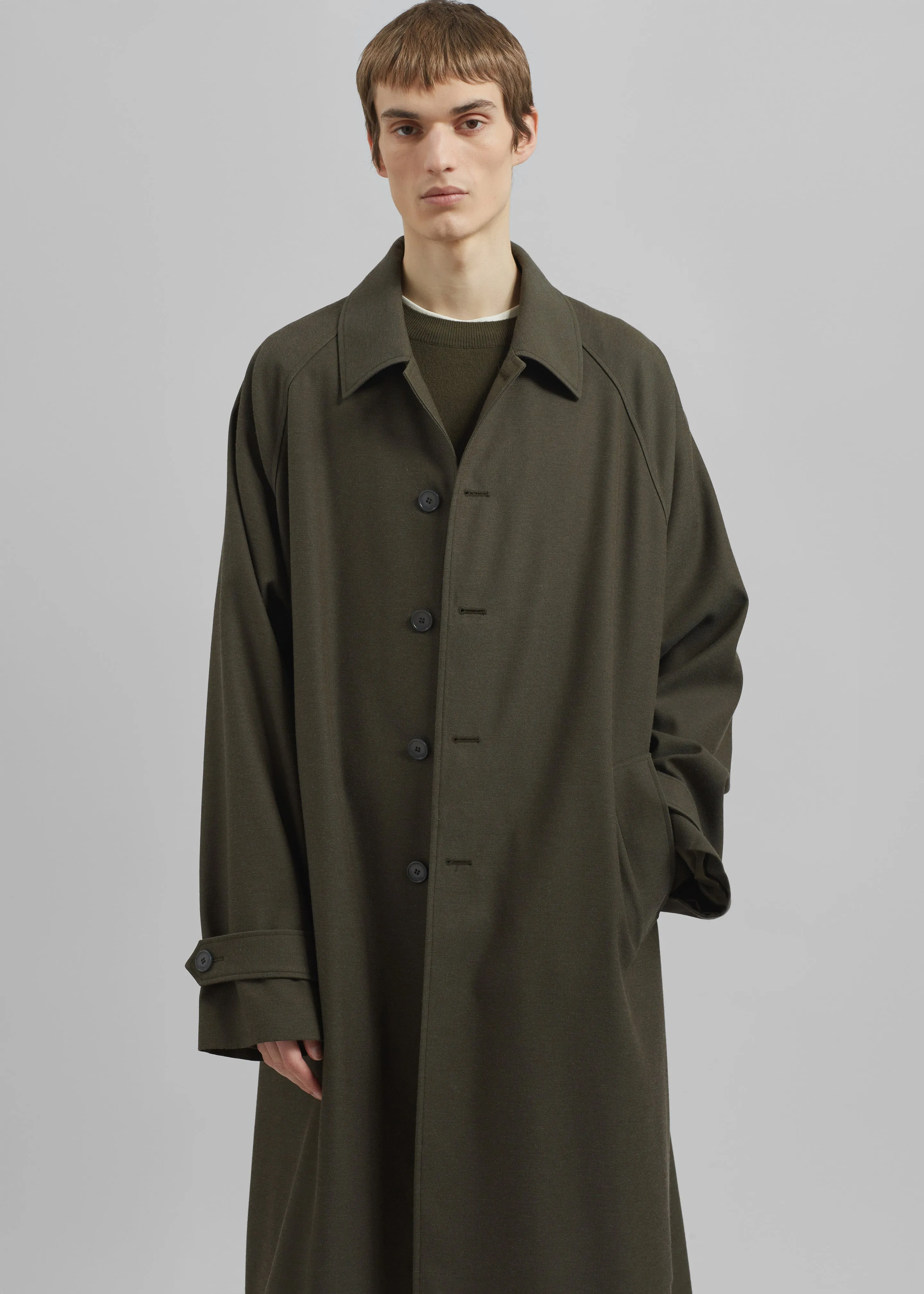 Emil Wool-Blend Trench - Army Green sold by Frankie Shop product image thumbnail 5