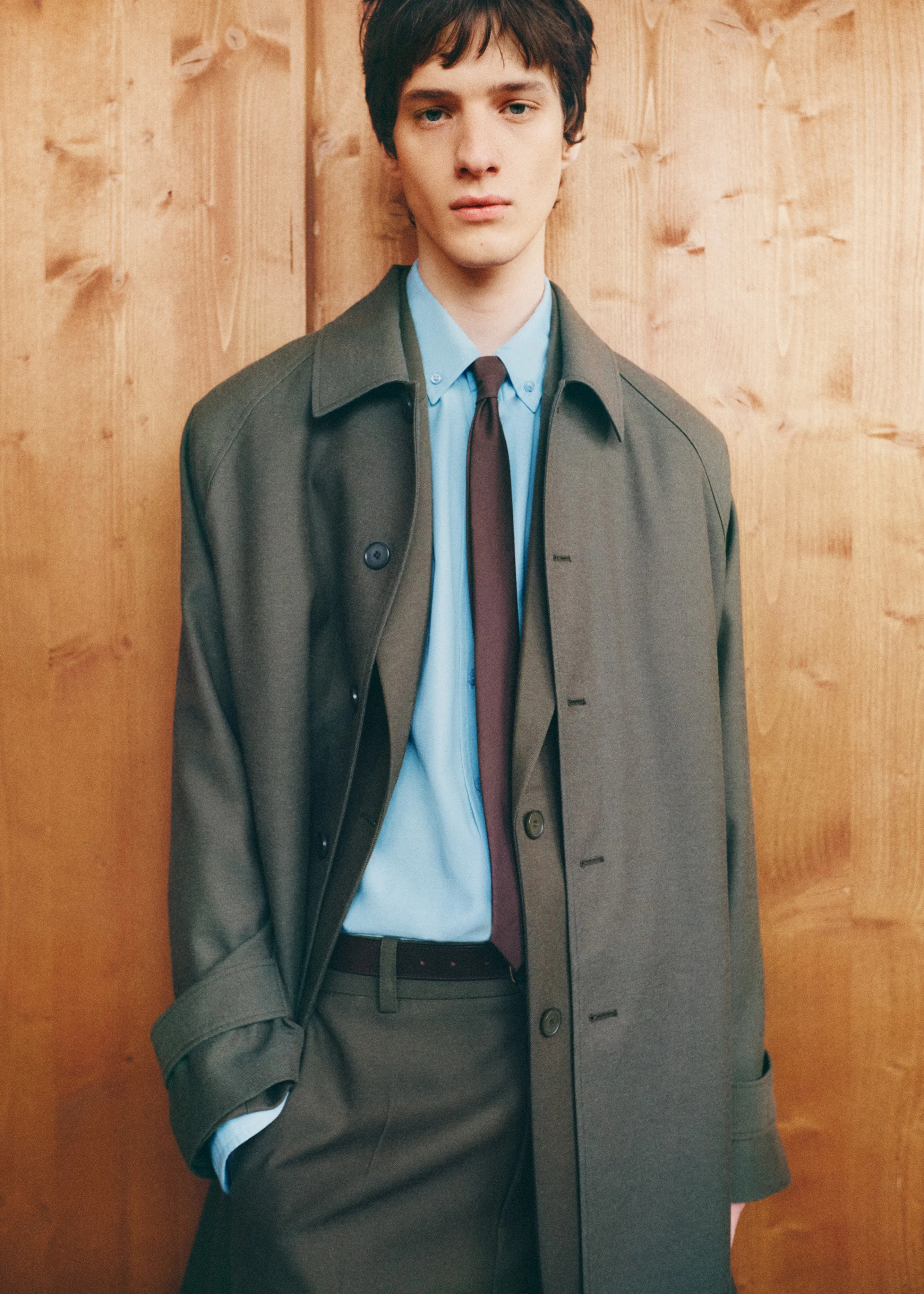 Emil Wool-Blend Trench - Army Green sold by Frankie Shop