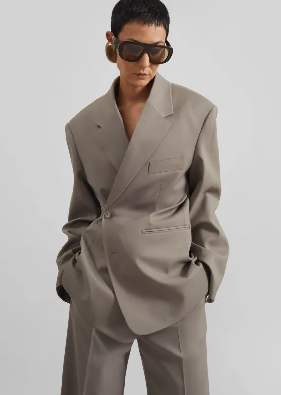 Crosby Wrap Blazer - Taupe sold by Frankie Shop