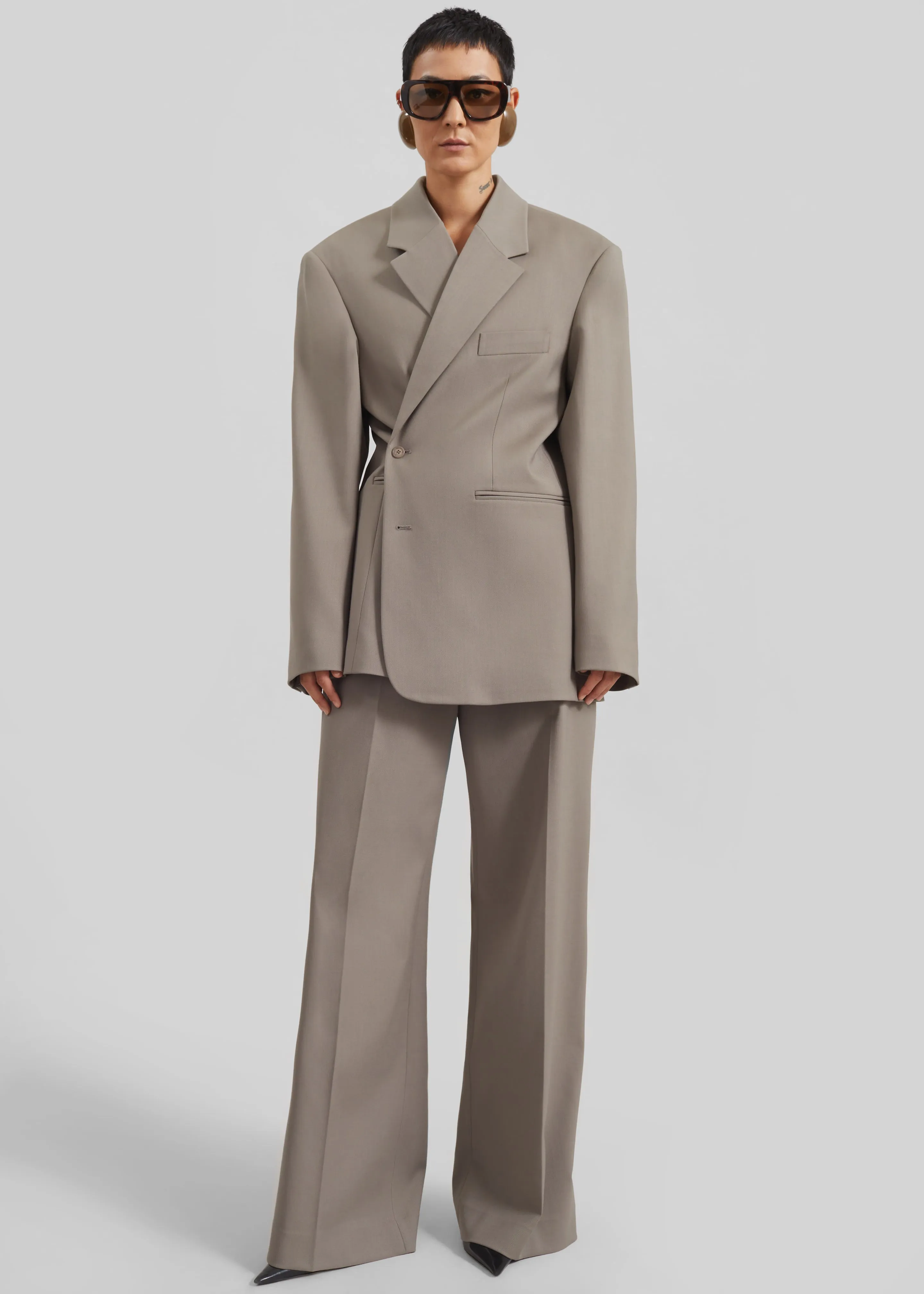 Crosby Wrap Blazer - Taupe sold by Frankie Shop product image thumbnail 3