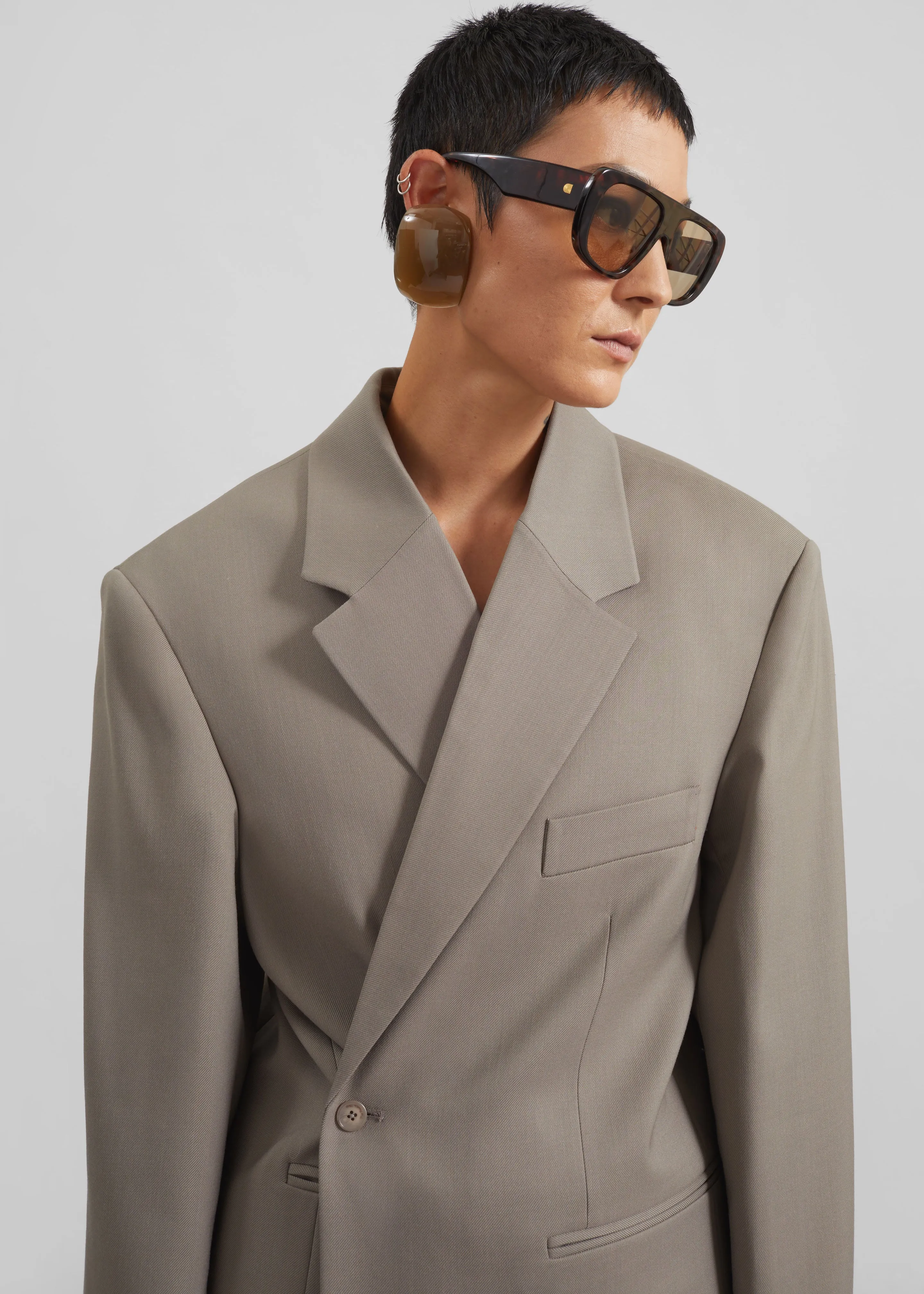Crosby Wrap Blazer - Taupe sold by Frankie Shop product image thumbnail 4