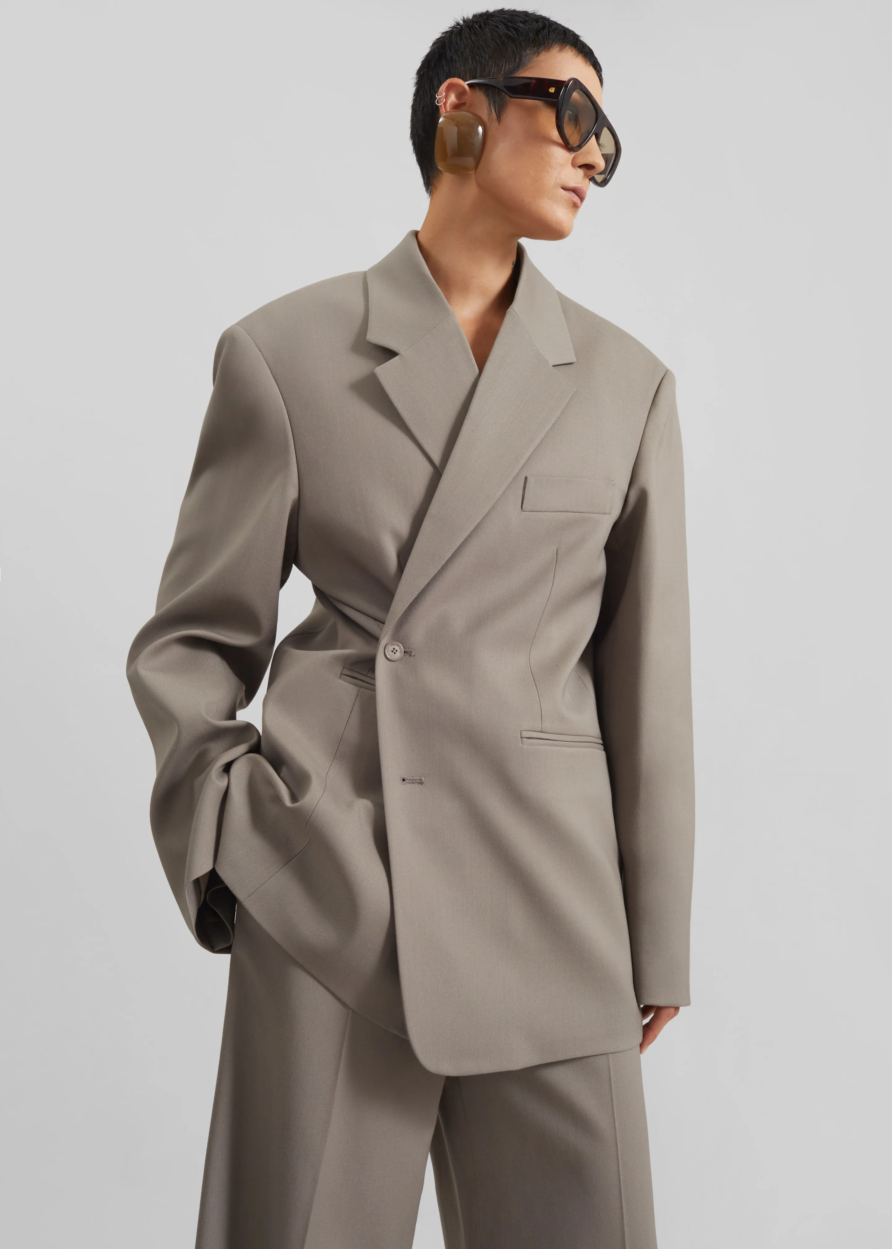Crosby Wrap Blazer - Taupe sold by Frankie Shop product image thumbnail 5