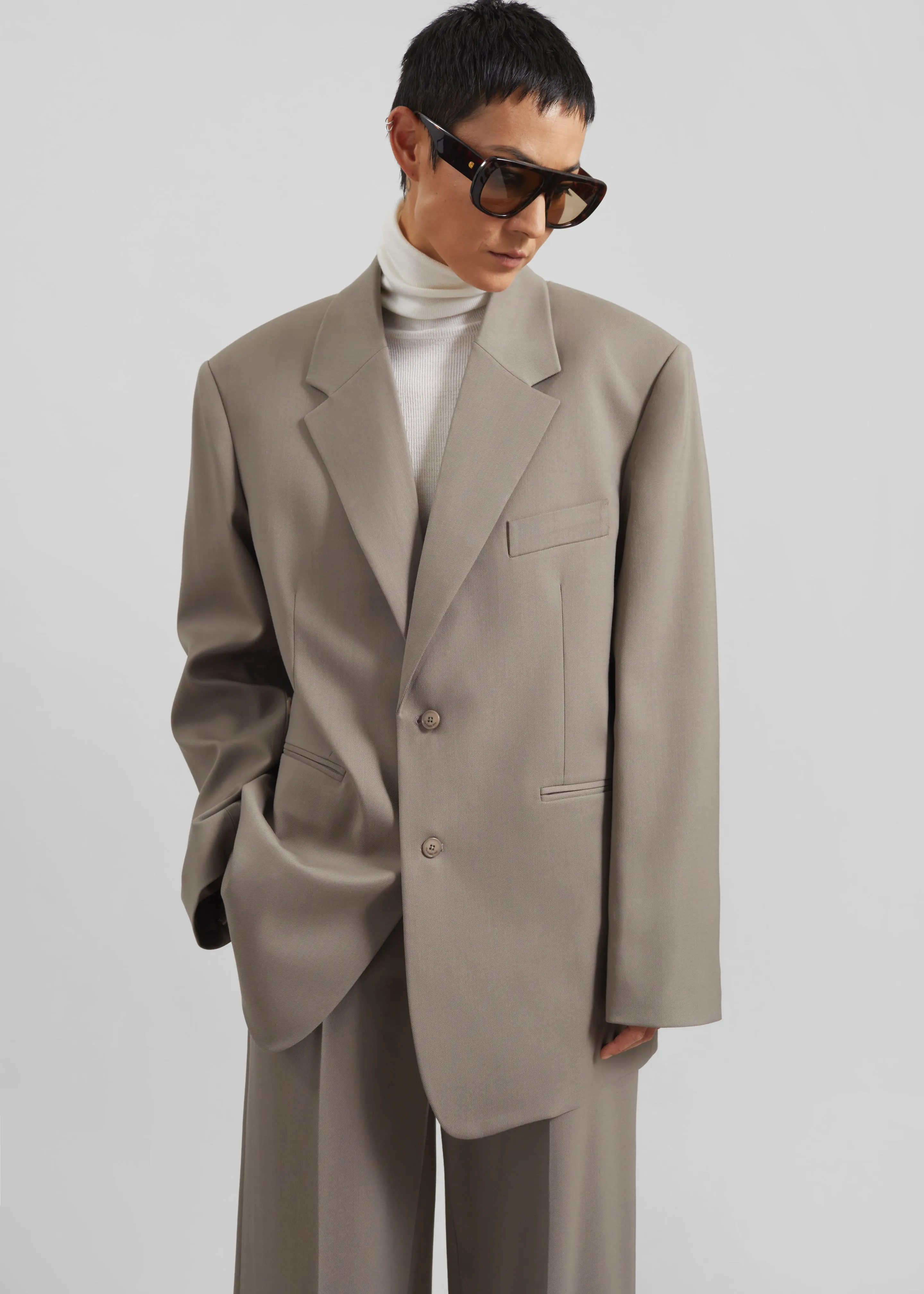 Crosby Wrap Blazer - Taupe sold by Frankie Shop product image thumbnail 2
