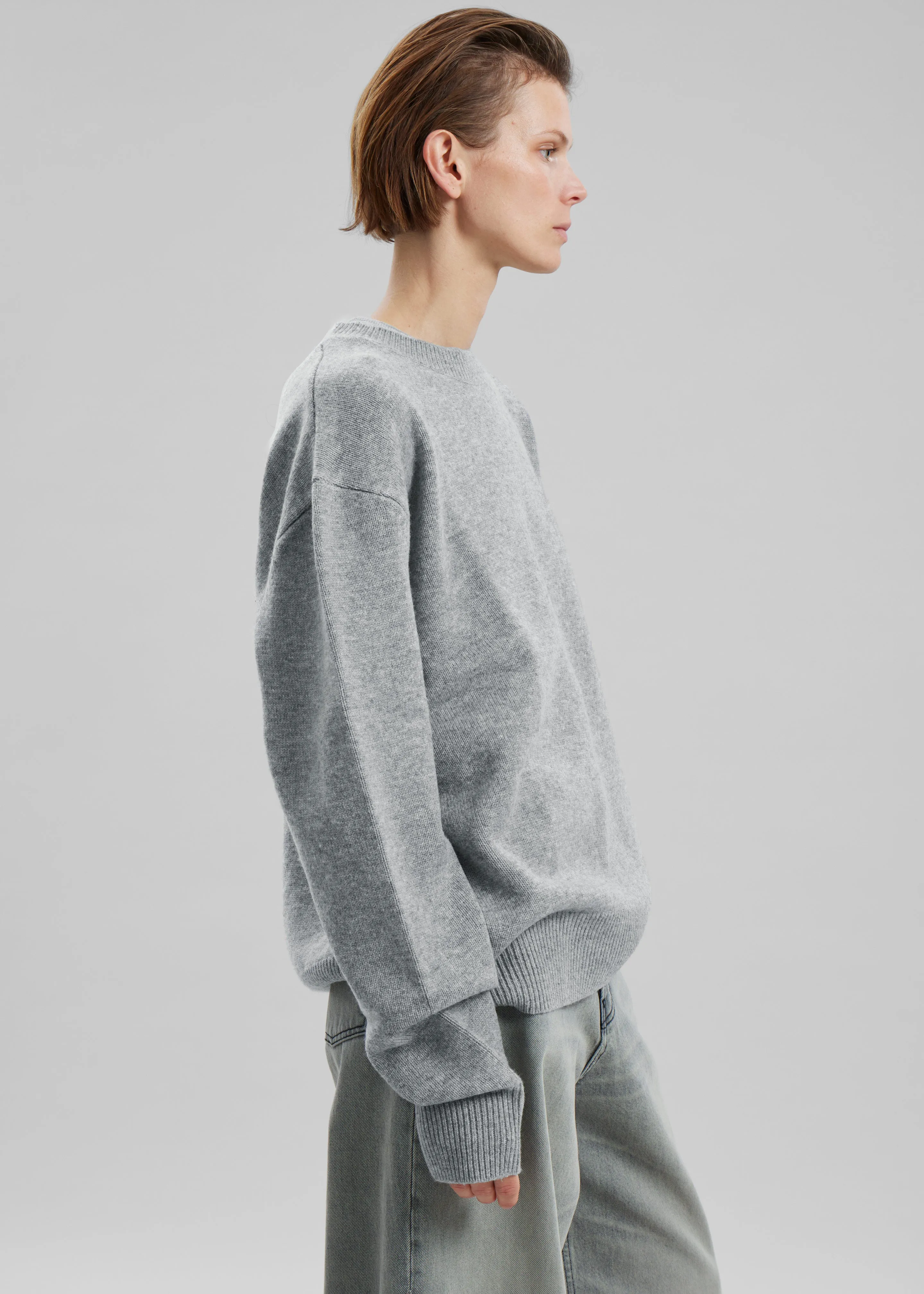 Quinton Crew Neck Sweater - Light Grey sold by Frankie Shop product image thumbnail 3