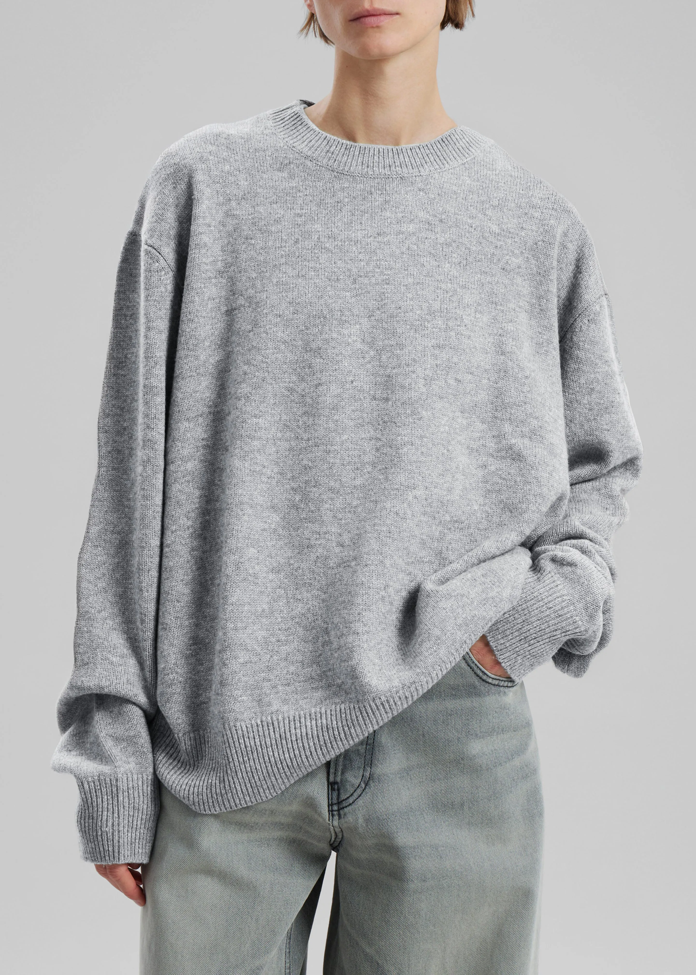 Quinton Crew Neck Sweater - Light Grey sold by Frankie Shop product image thumbnail 4
