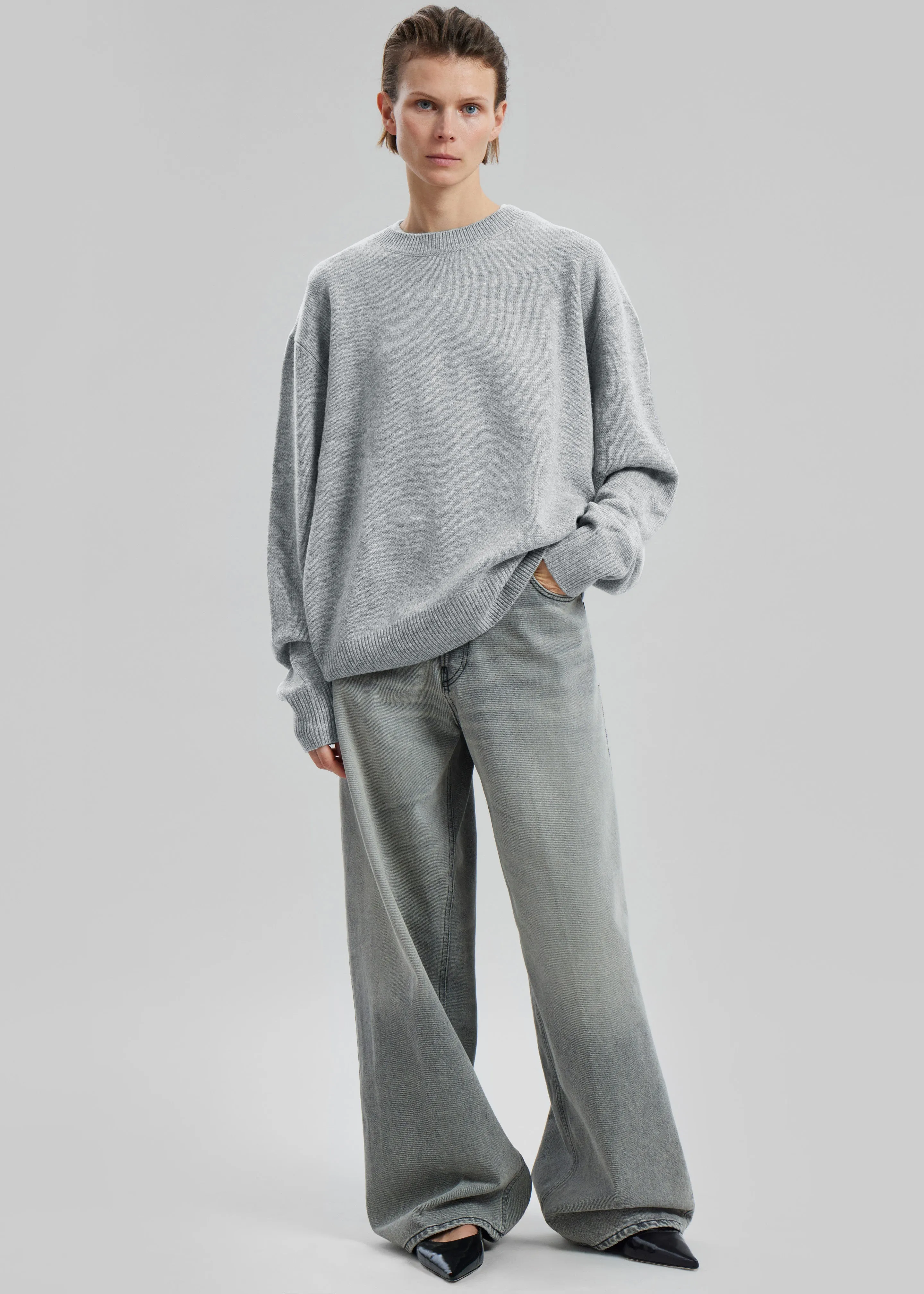 Quinton Crew Neck Sweater - Light Grey sold by Frankie Shop product image thumbnail 2