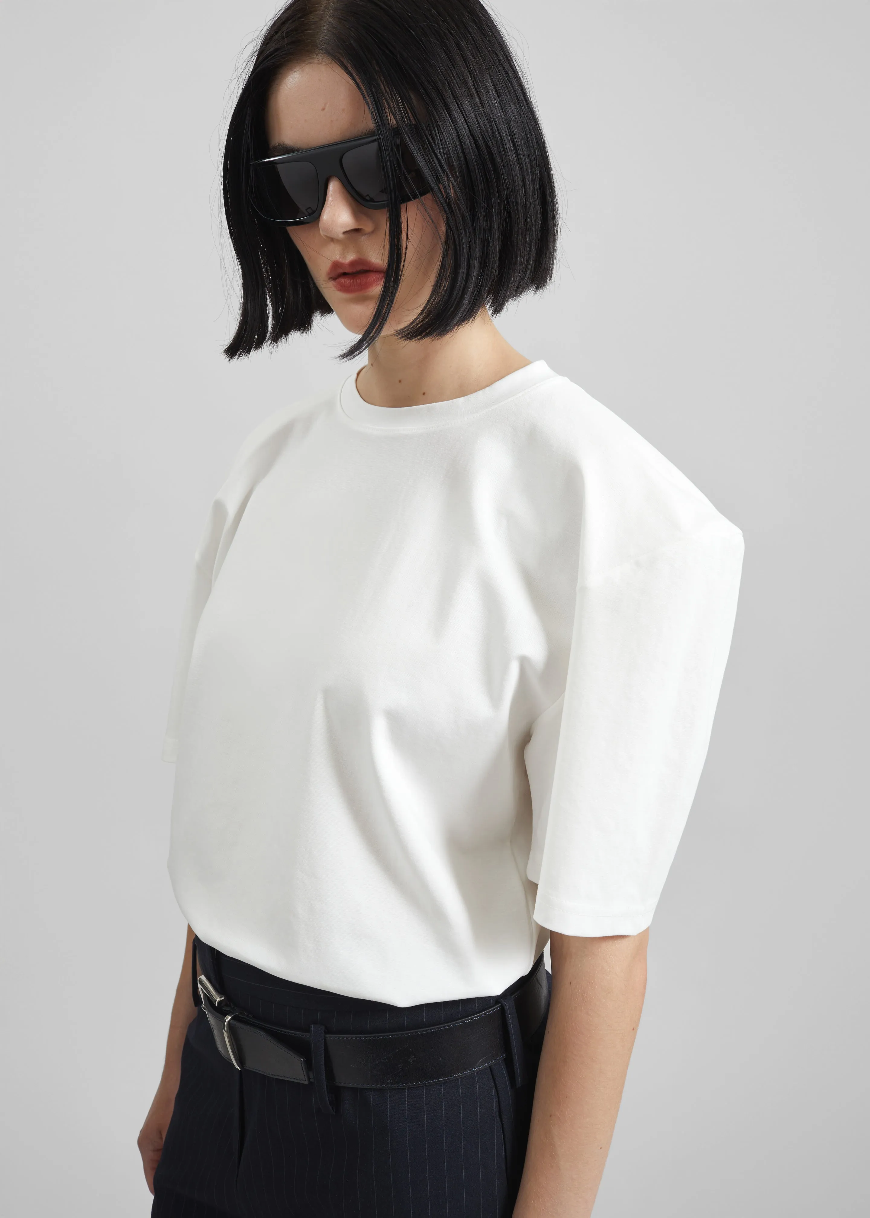 Laval Sculpted Sleeve T-Shirt - White sold by Frankie Shop product image thumbnail 3