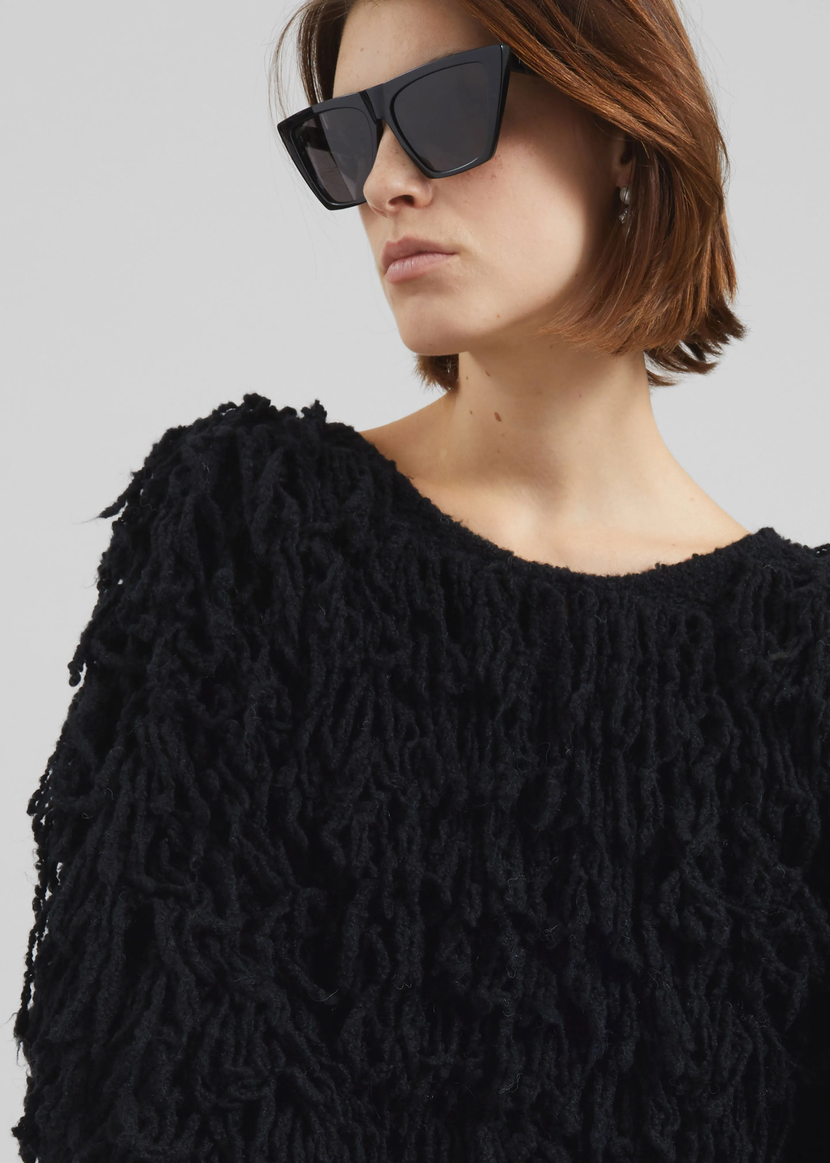 Loulou de Saison Gabin Alpaca Fringes Sweater - Black sold by Frankie Shop product image thumbnail 2