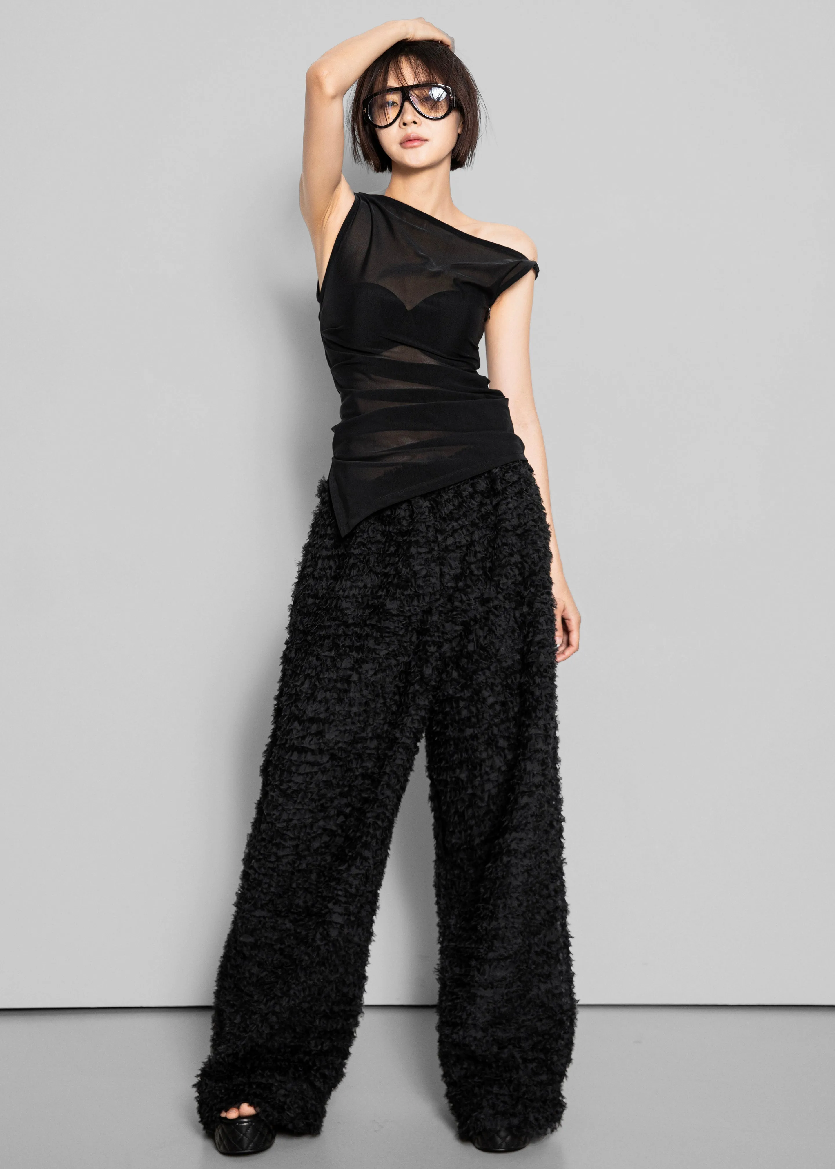 Sonny Ruffled Pants - Black sold by Frankie Shop