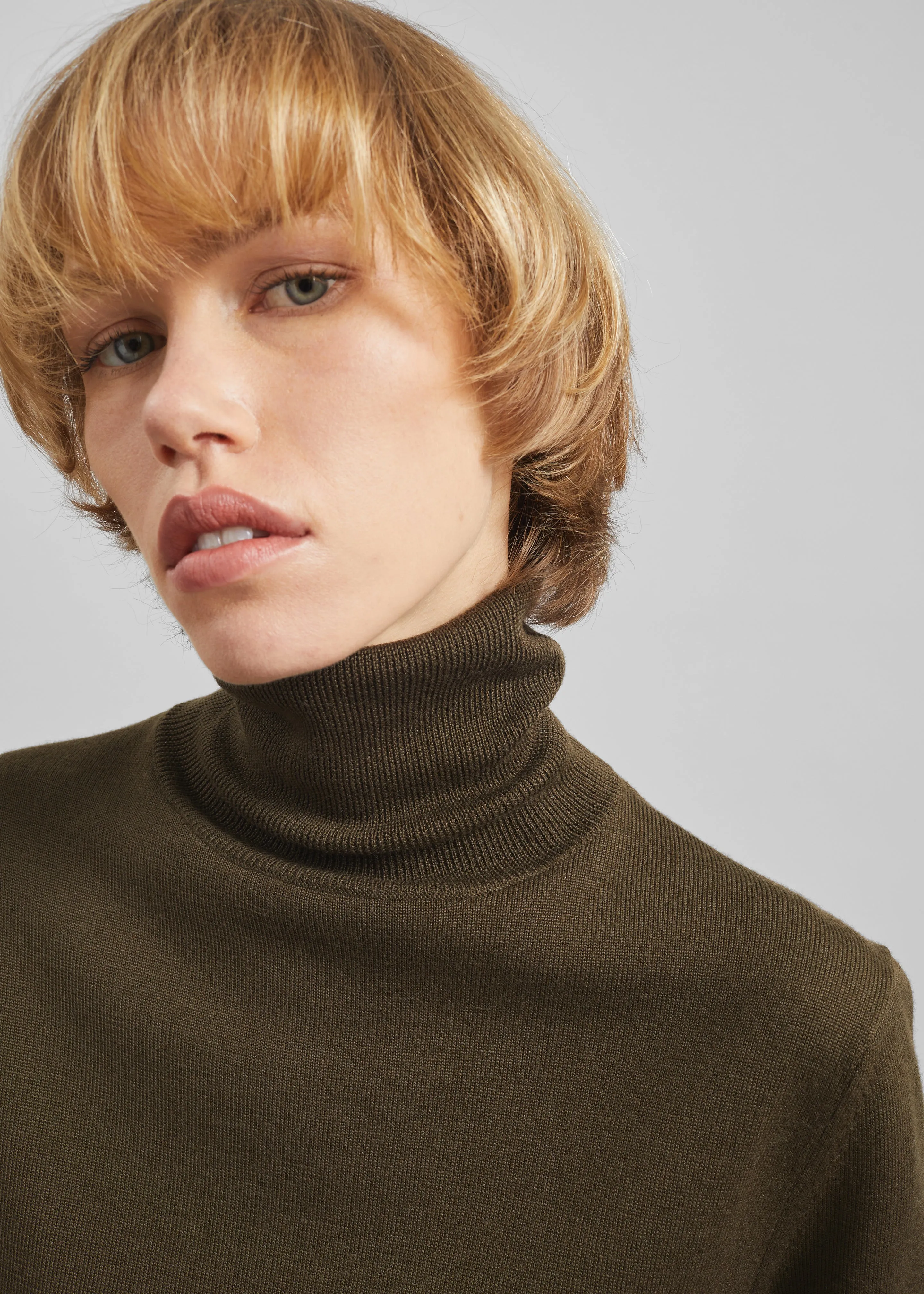 Eve Thin Turtleneck Sweater - Olive sold by Frankie Shop product image thumbnail 2