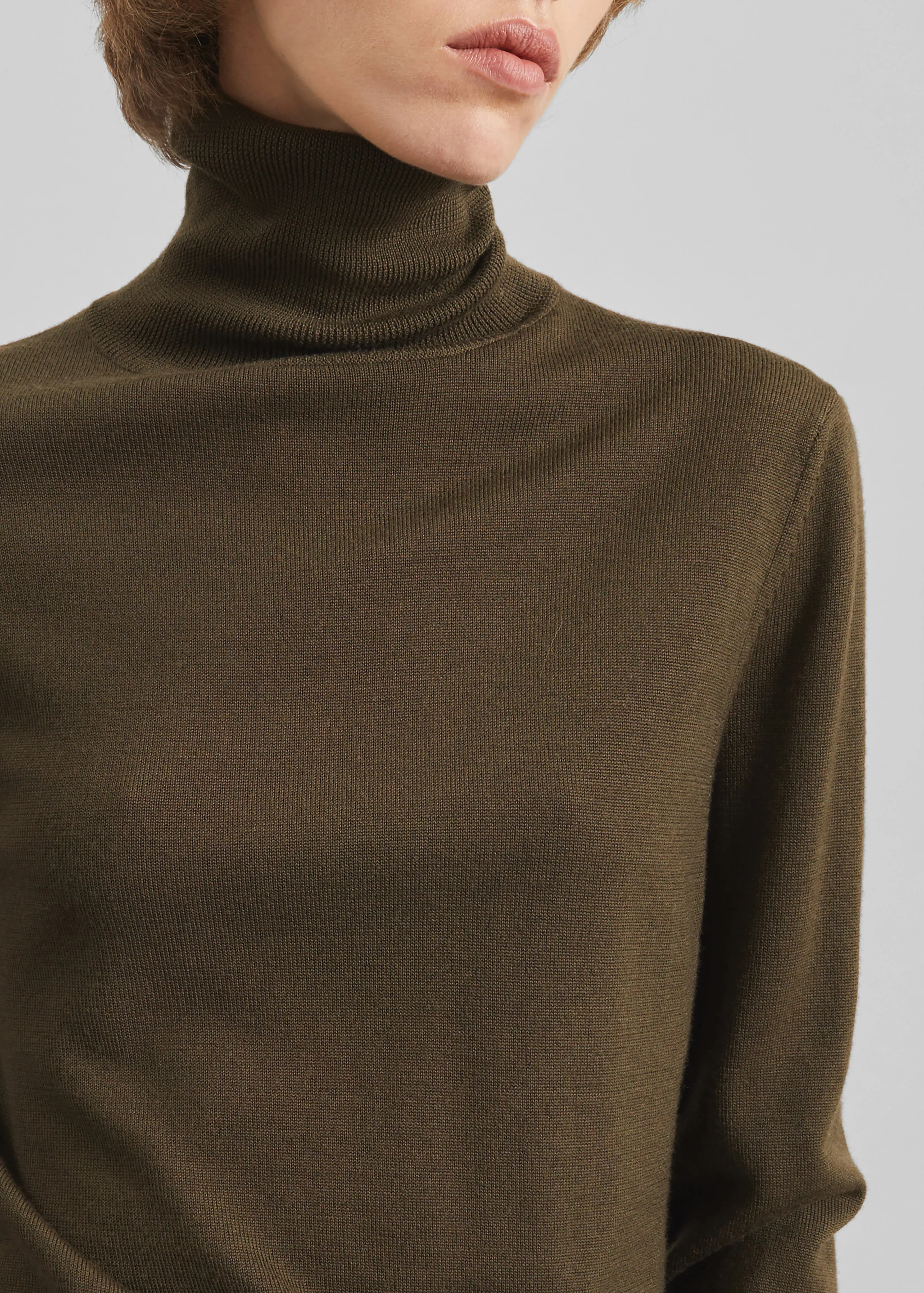 Eve Thin Turtleneck Sweater - Olive sold by Frankie Shop product image thumbnail 5