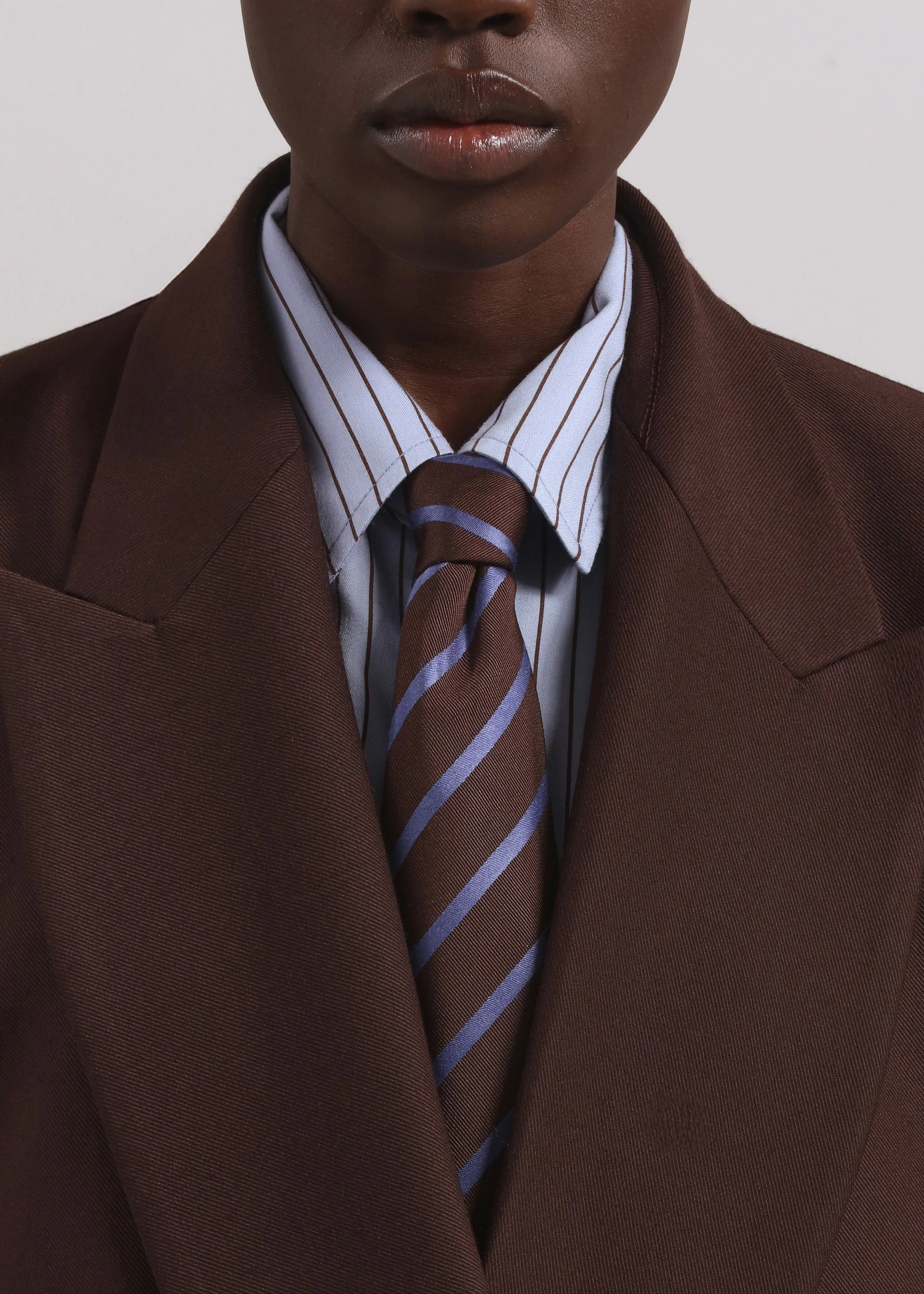 Peri Striped Fluid Shirt - Blue/Brown sold by Frankie Shop product image thumbnail 5