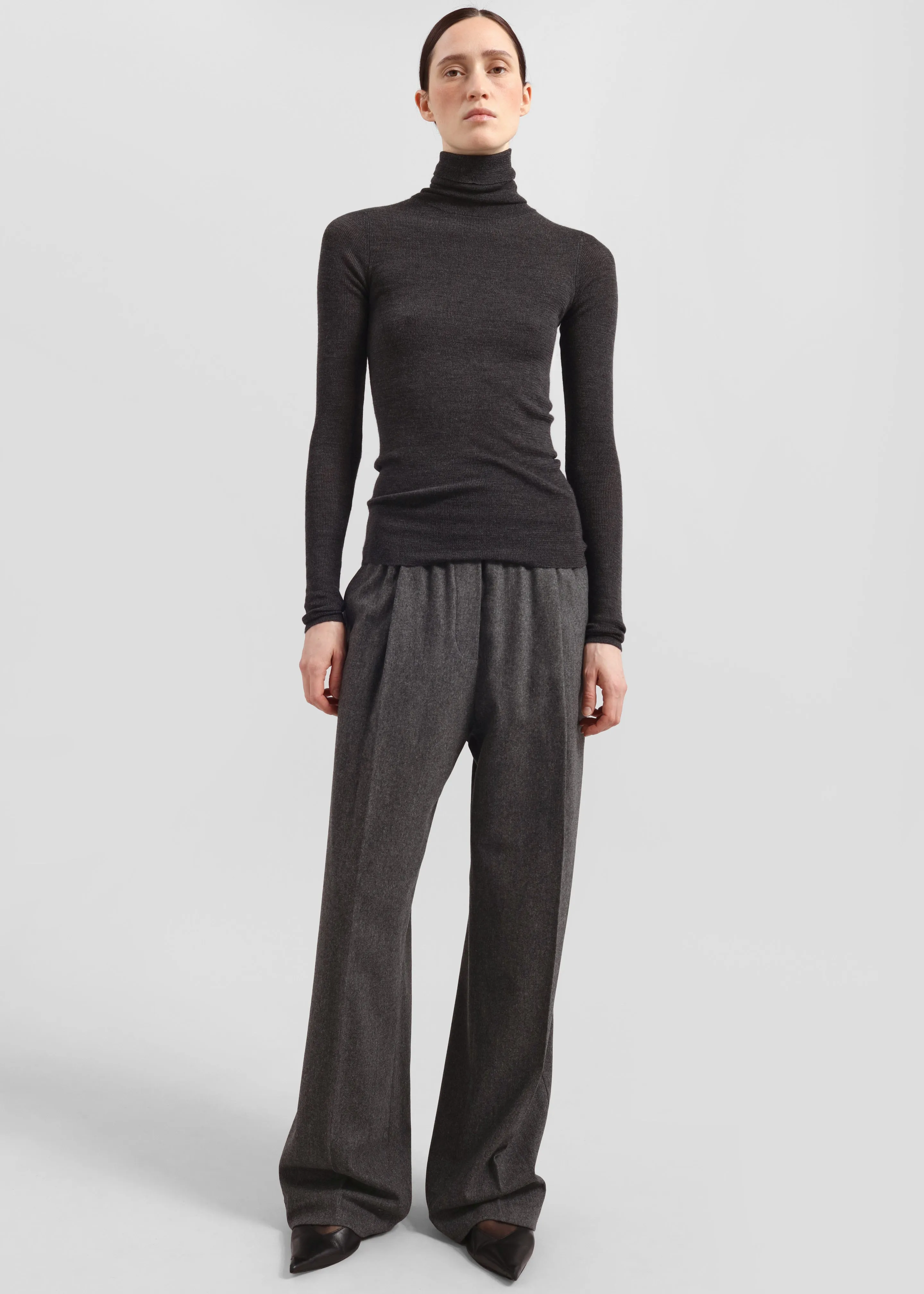 Utica Thin Turtleneck Sweater - Dark Grey Melange sold by Frankie Shop product image thumbnail 3