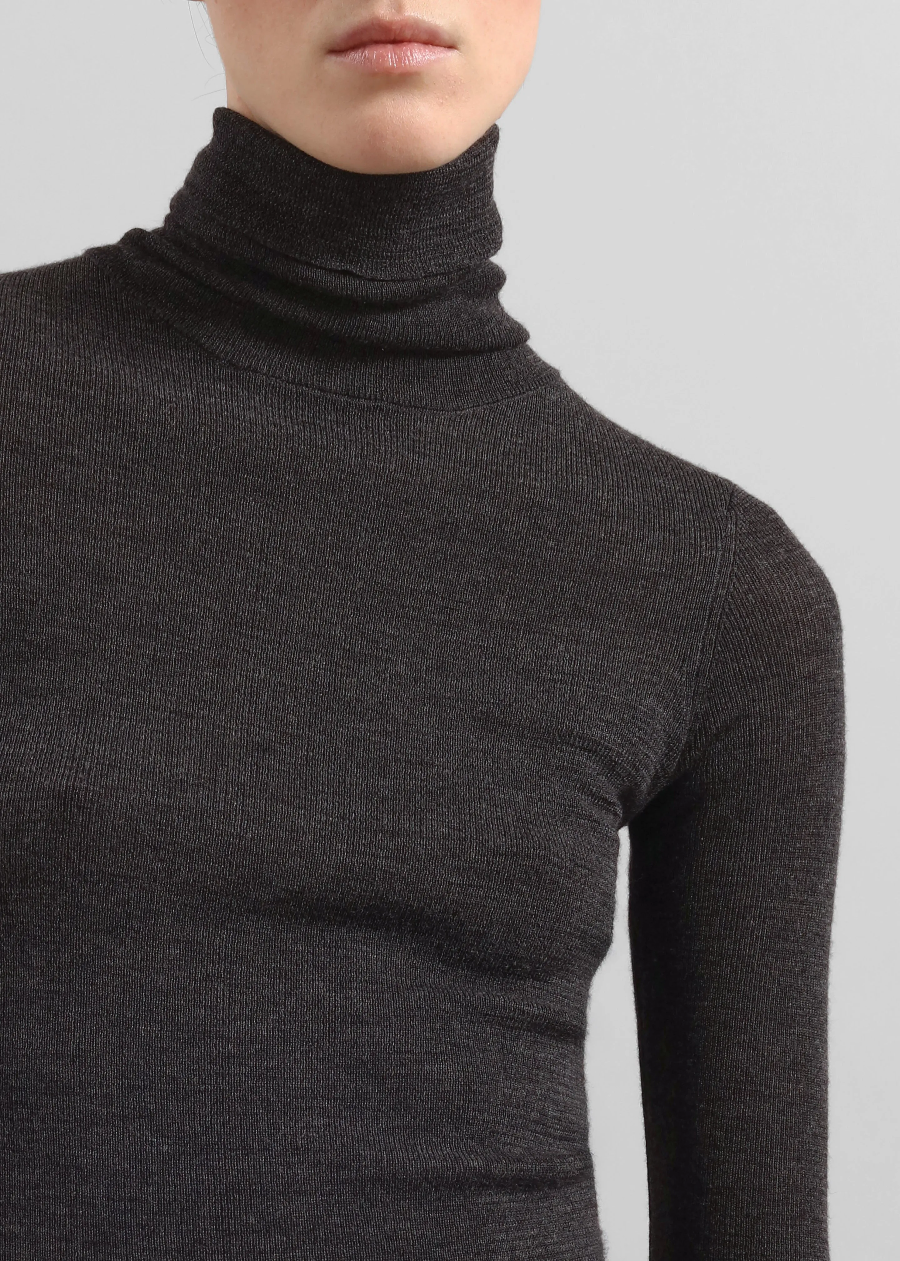 Utica Thin Turtleneck Sweater - Dark Grey Melange sold by Frankie Shop product image thumbnail 5