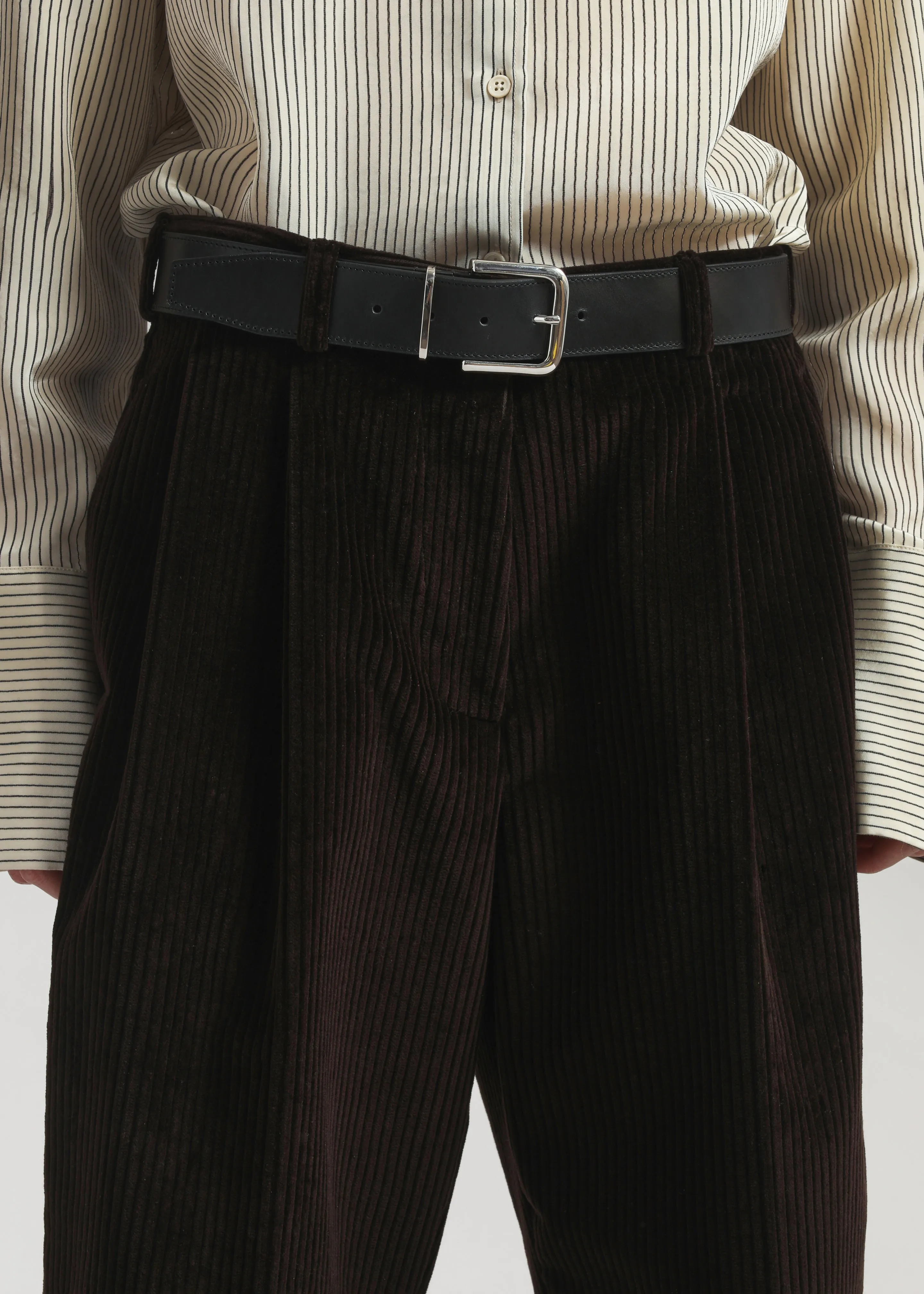 Norstrand Pleated Corduroy Trousers - Dark Brown sold by Frankie Shop product image thumbnail 3