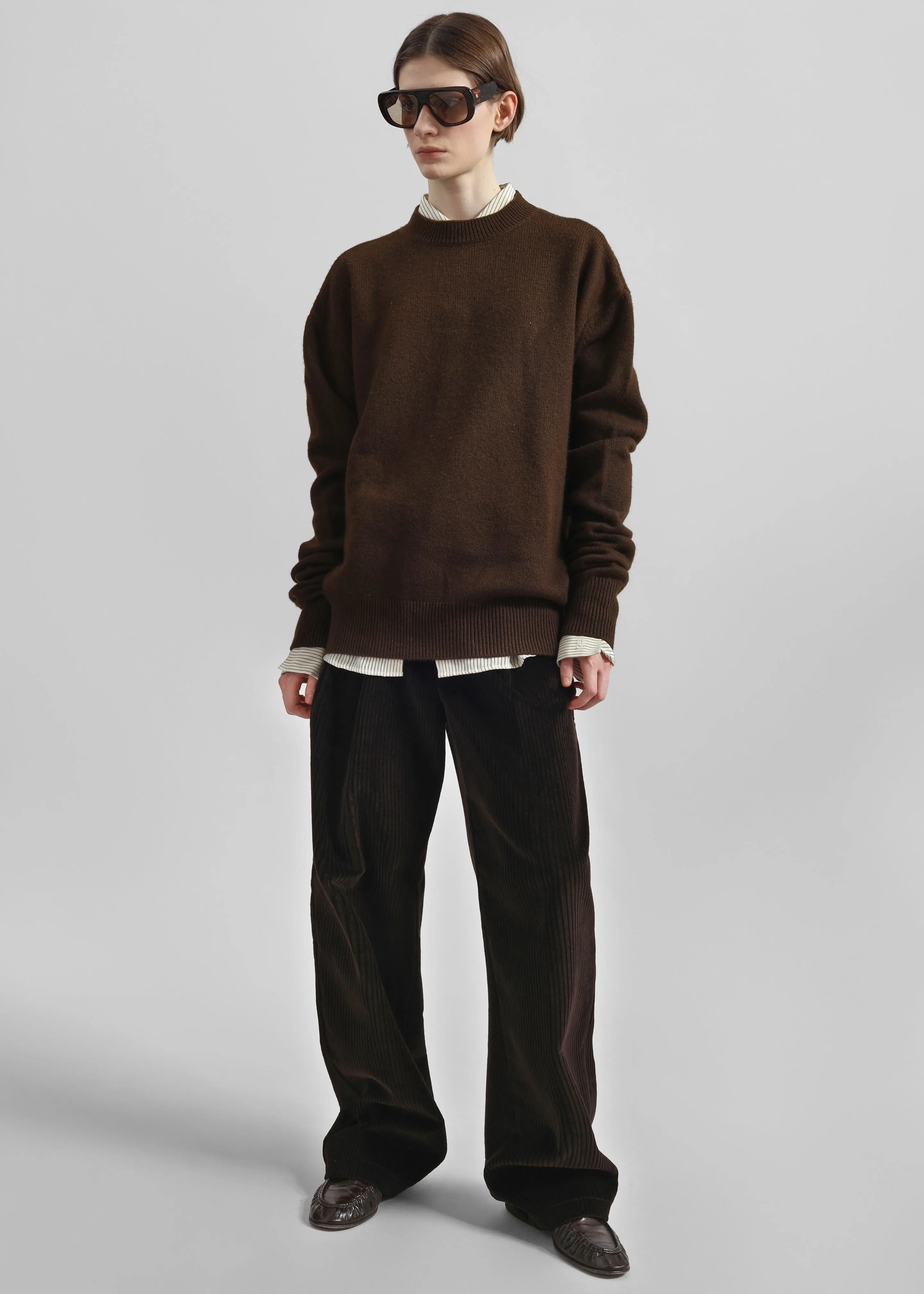 Norstrand Pleated Corduroy Trousers - Dark Brown sold by Frankie Shop product image thumbnail 5