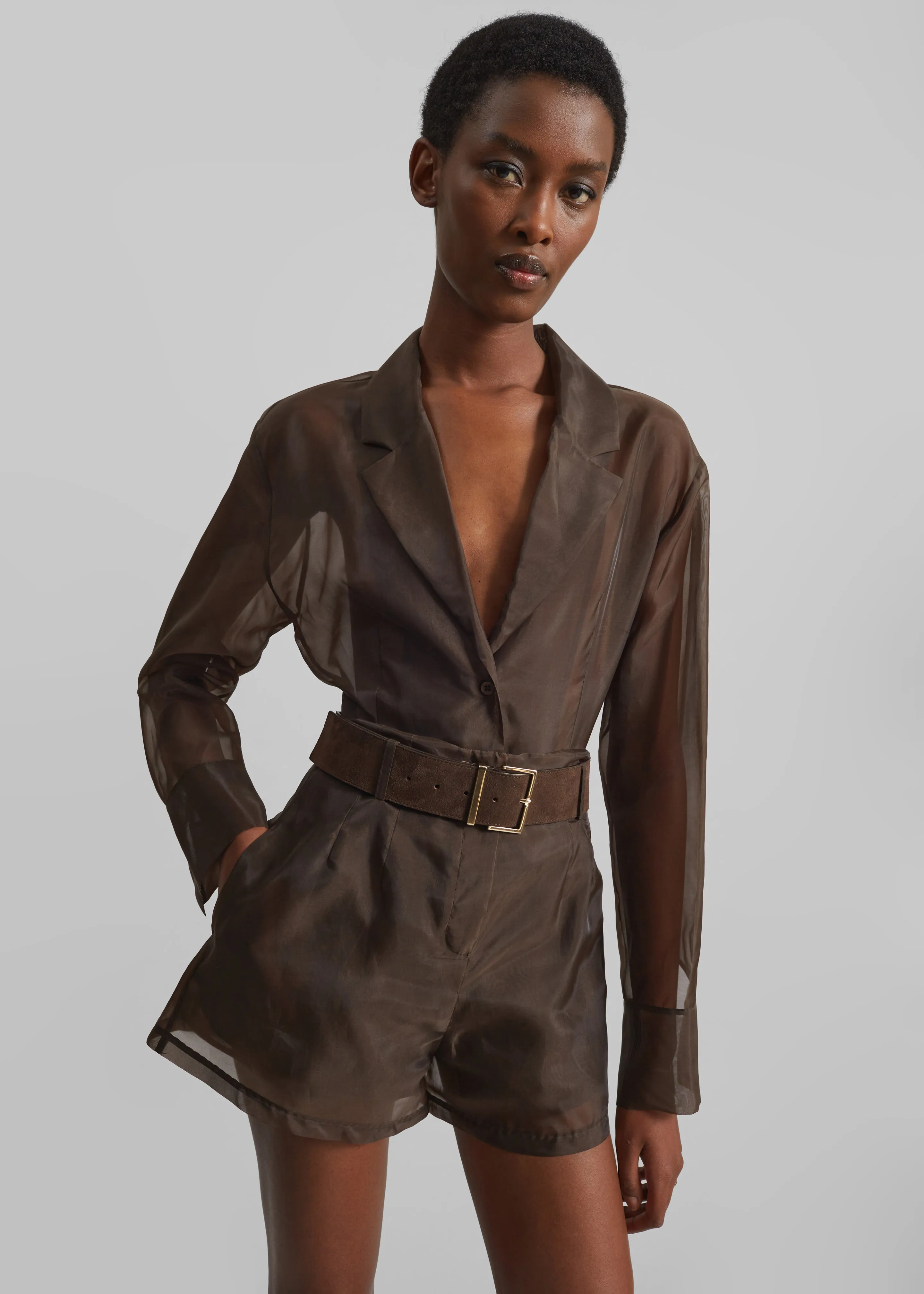 Lise Sheer Blazer - Brown sold by Frankie Shop