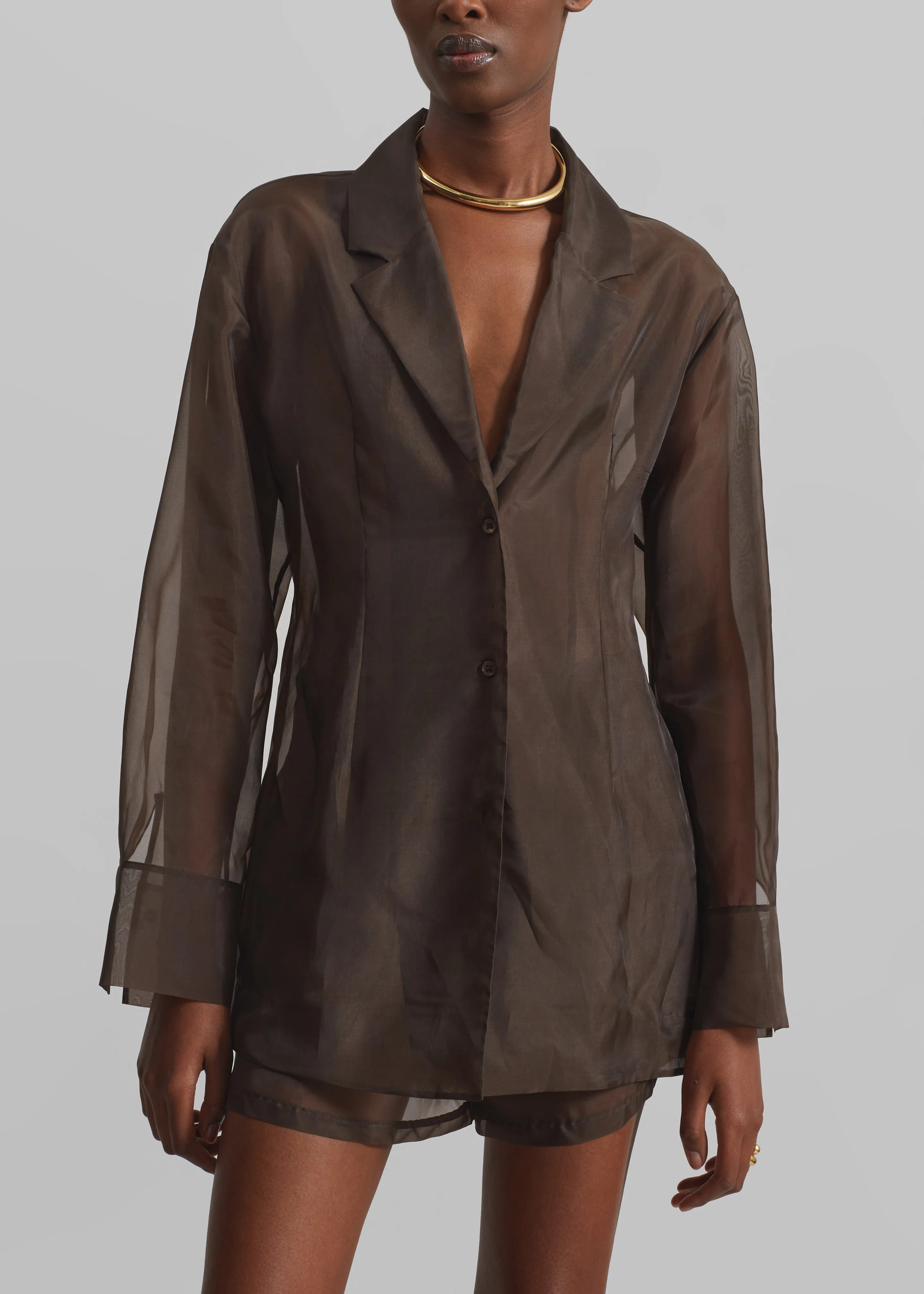 Lise Sheer Blazer - Brown sold by Frankie Shop product image thumbnail 5
