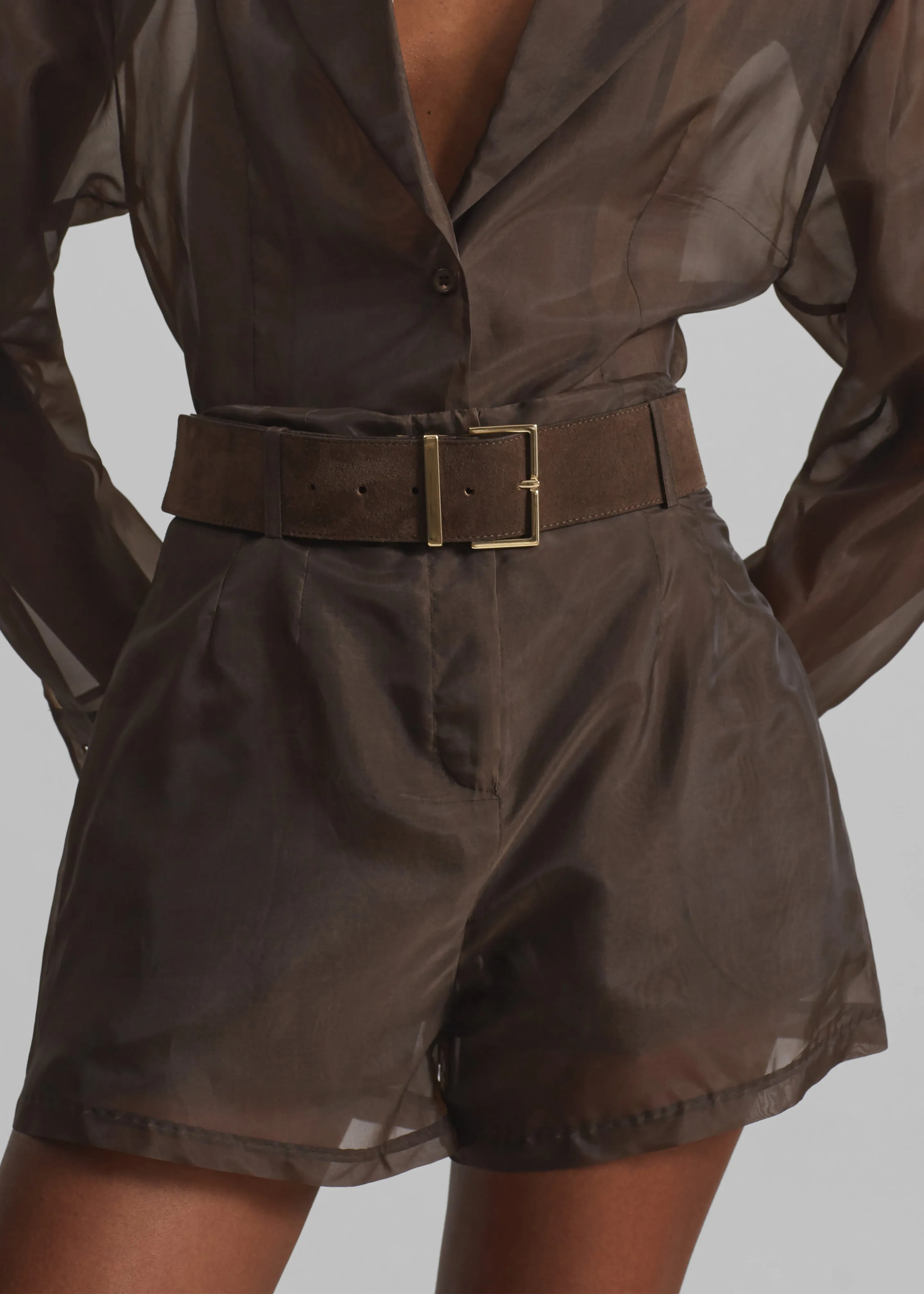 Lise Sheer Shorts - Brown sold by Frankie Shop product image thumbnail 3