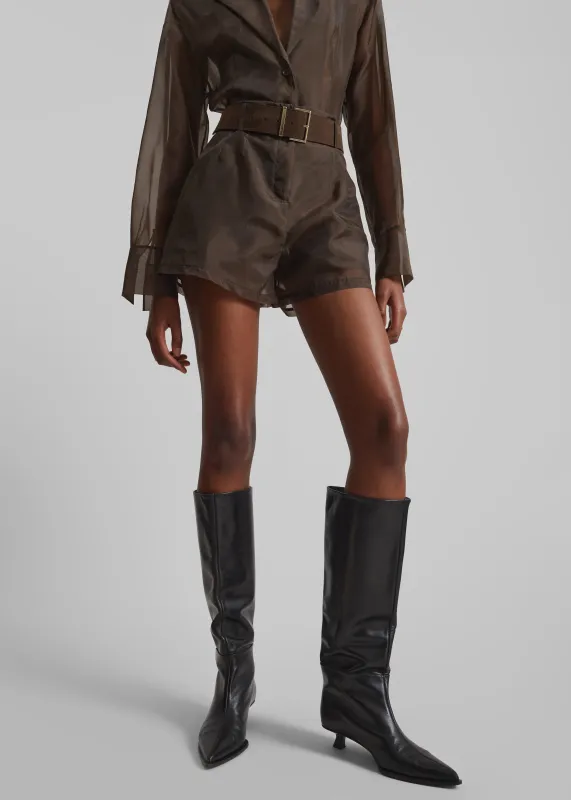Lise Sheer Shorts - Brown sold by Frankie Shop