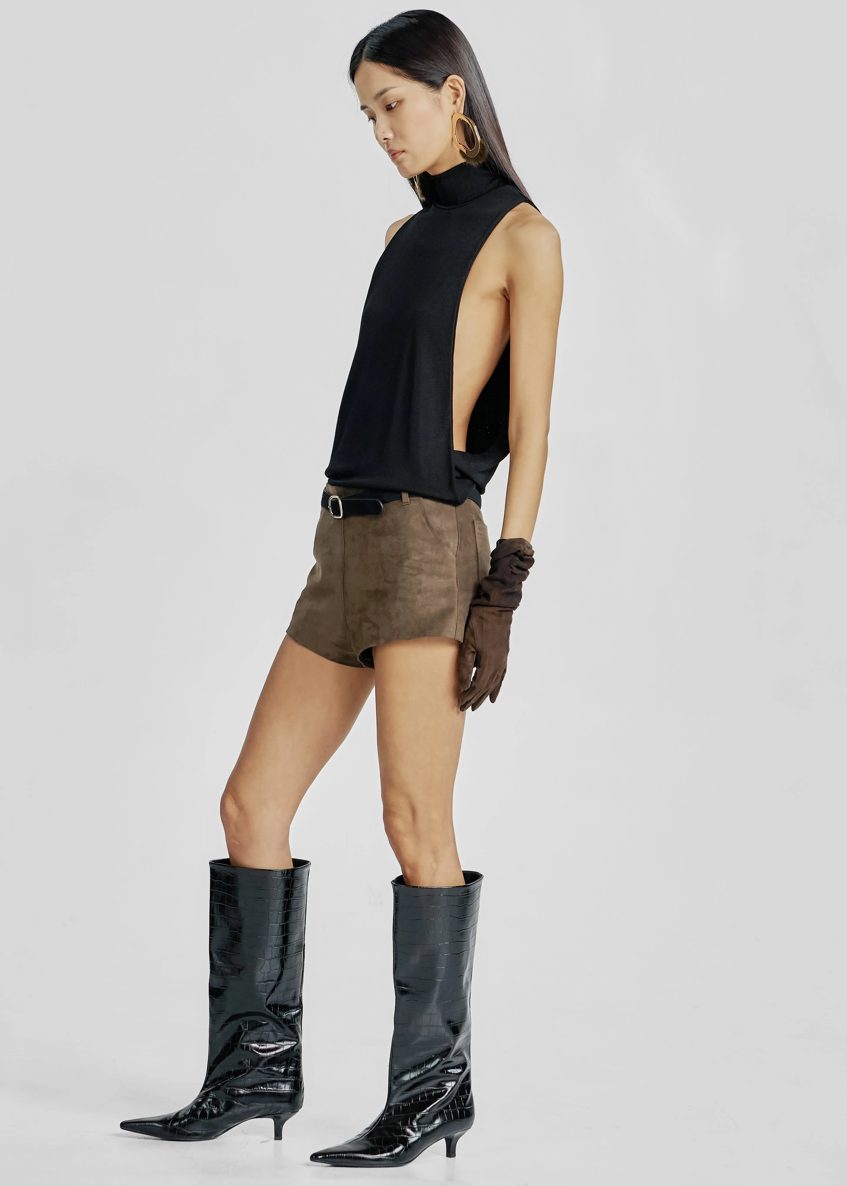 Maxen Mock Neck Bodysuit - Black sold by Frankie Shop