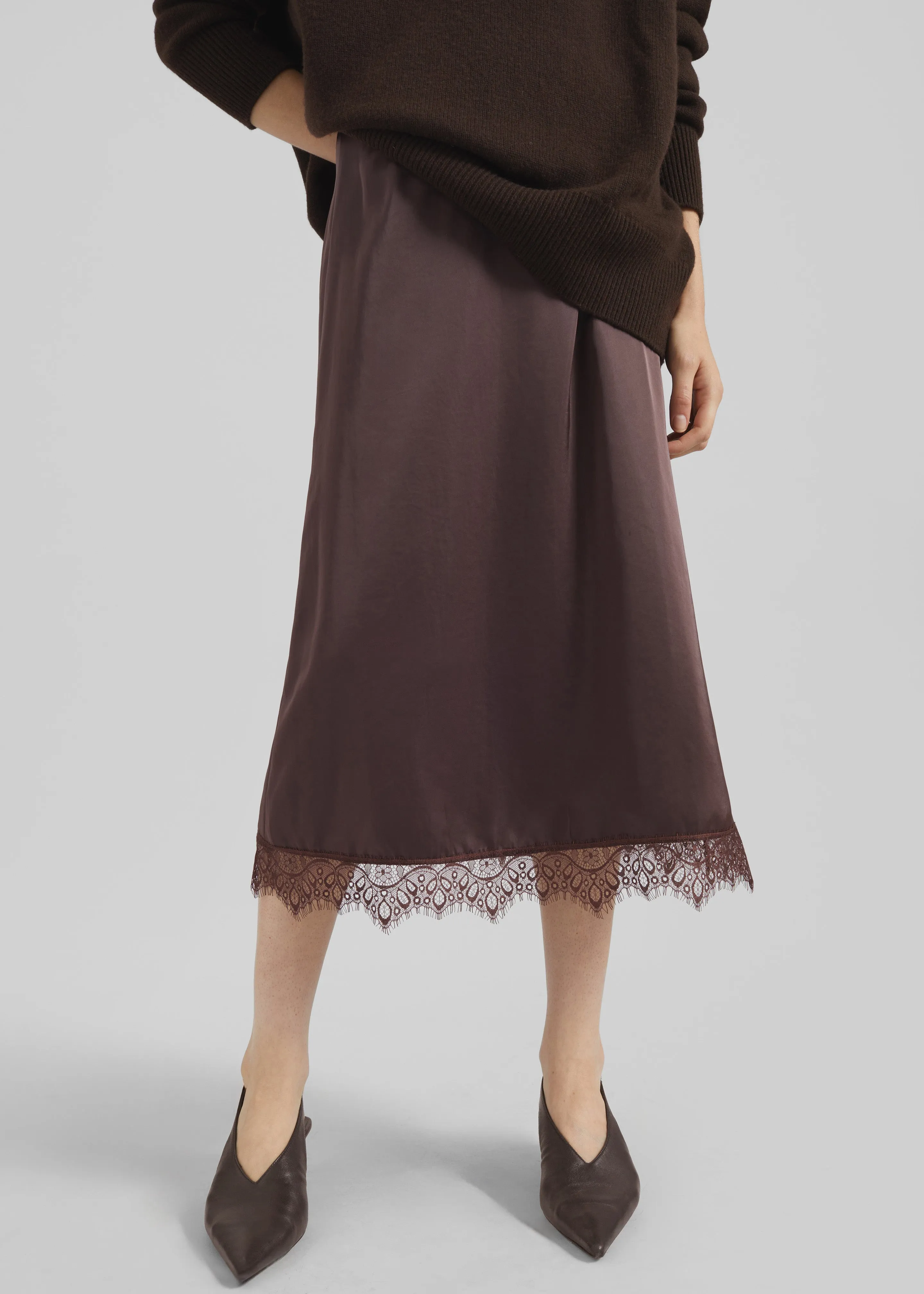 Bareilly Lace Midi Skirt - Brown sold by Frankie Shop product image thumbnail 5