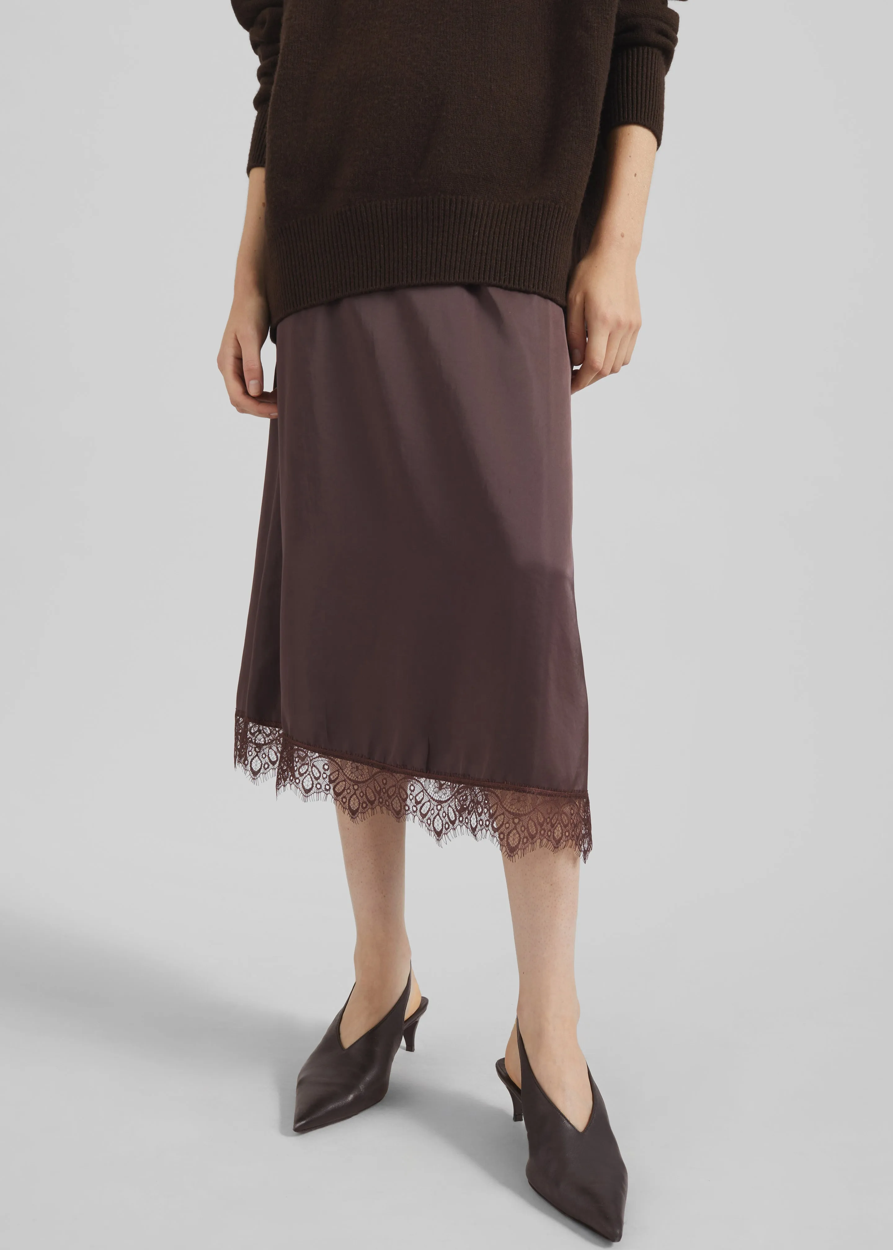 Bareilly Lace Midi Skirt - Brown sold by Frankie Shop product image thumbnail 4