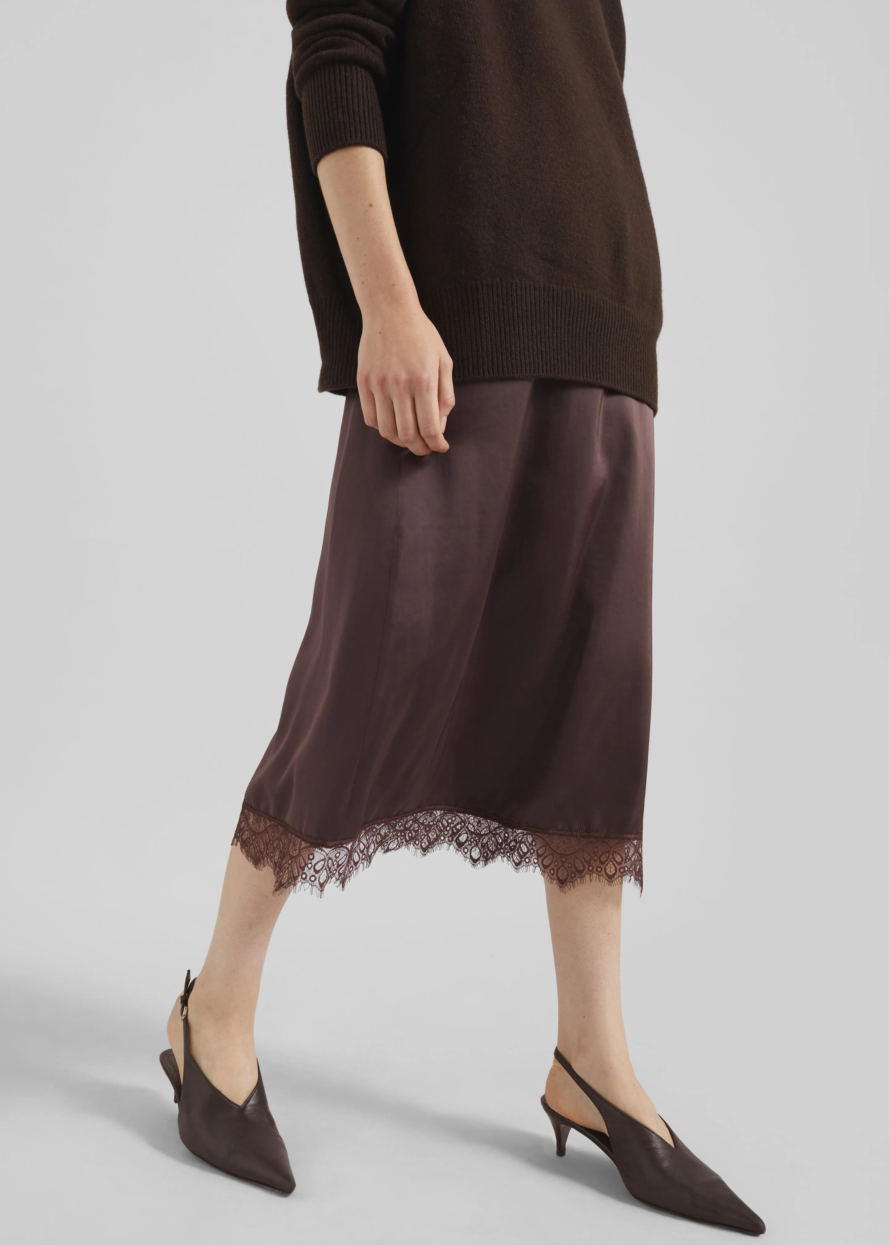 Bareilly Lace Midi Skirt - Brown sold by Frankie Shop product image thumbnail 2